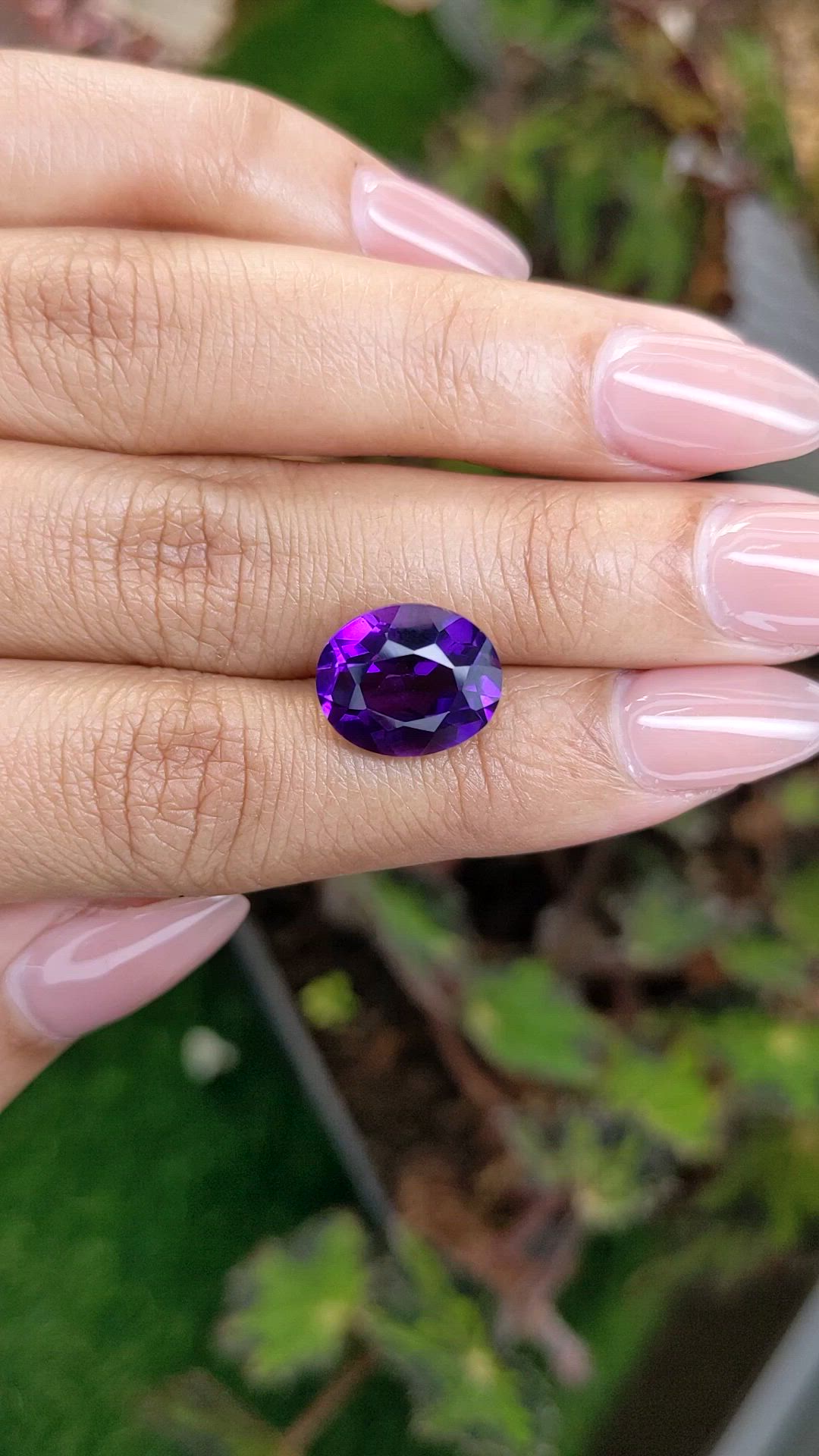 5.84 Ct. Purple Amethyst from Brazil Size Video