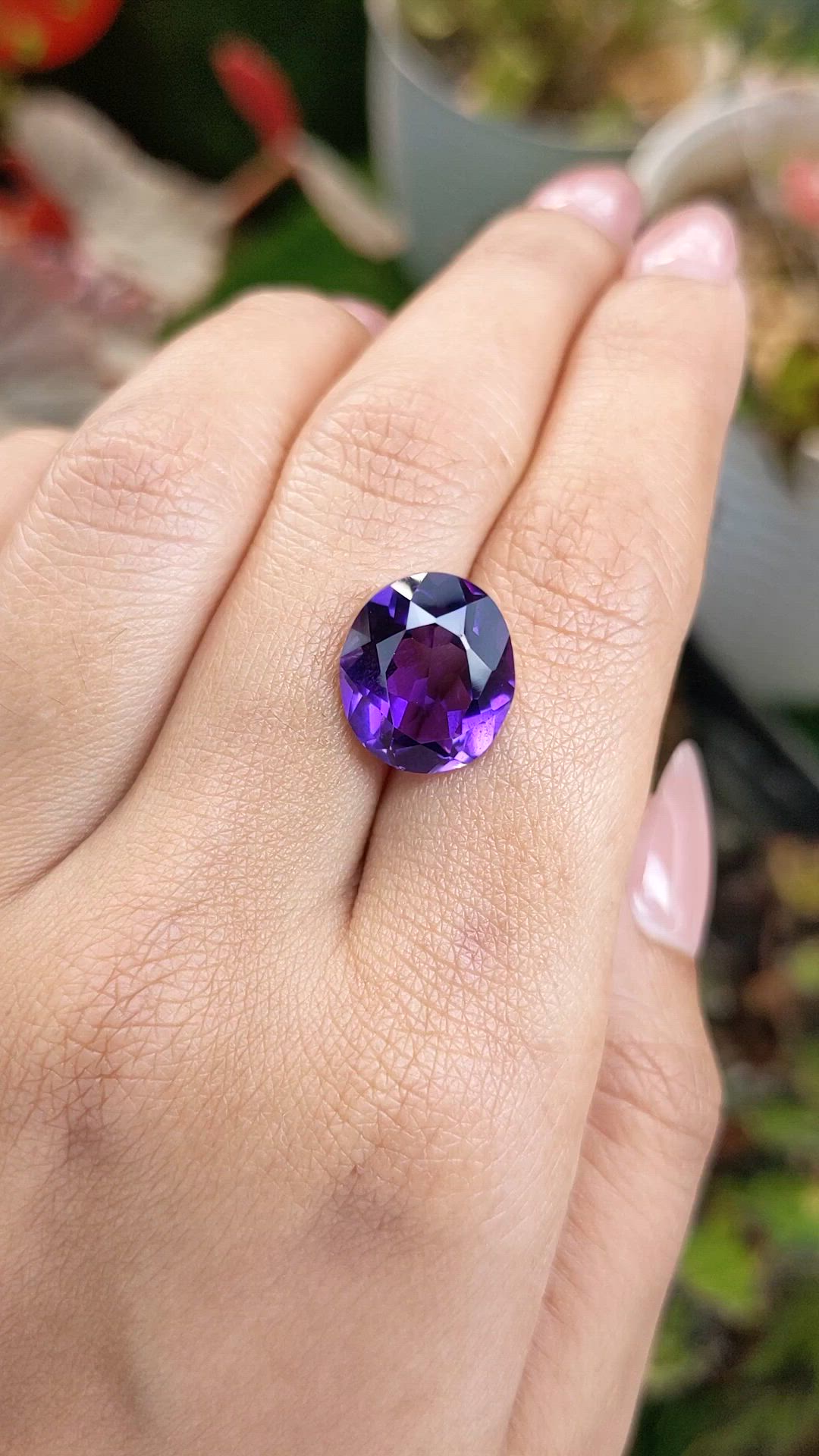 7.28 Ct. Purple Amethyst from Brazil Size Video