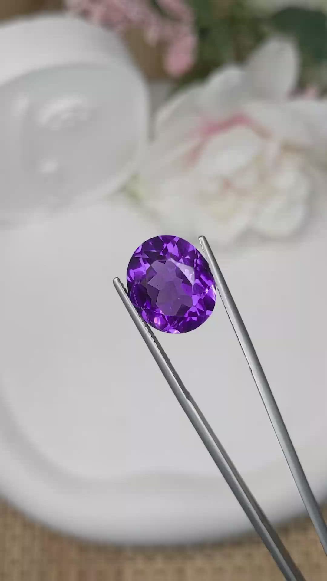 7.28 Ct. Purple Amethyst from Brazil Size Video