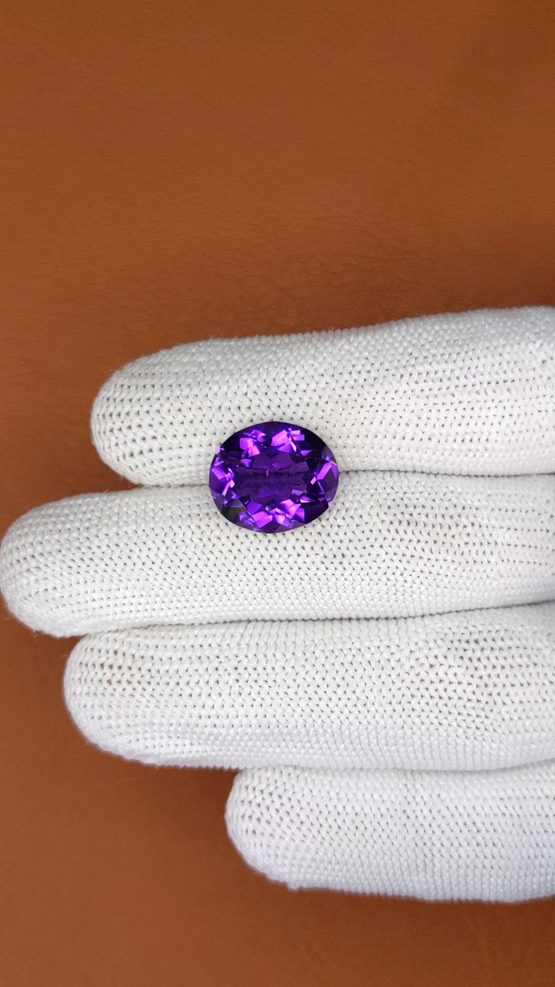 7.28 Ct. Purple Amethyst from Brazil Size Video