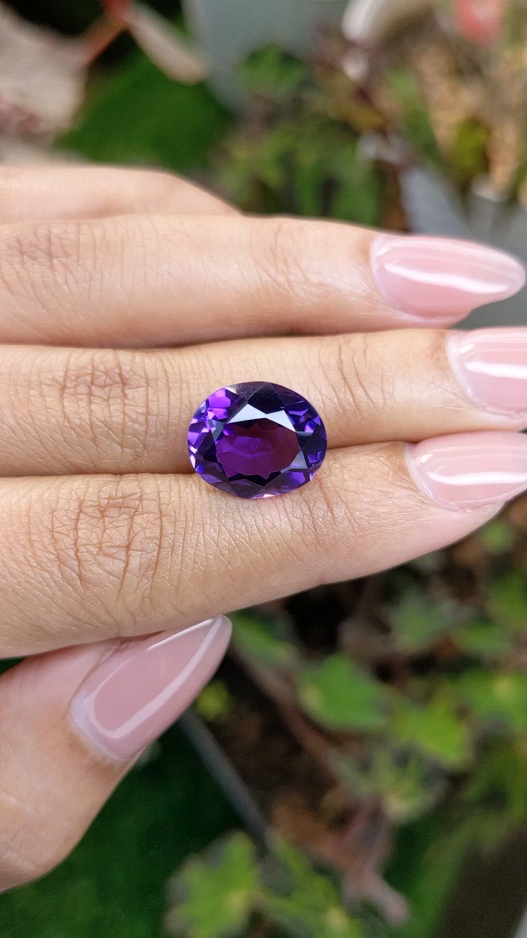 7.28 Ct. Purple Amethyst from Brazil Size Video