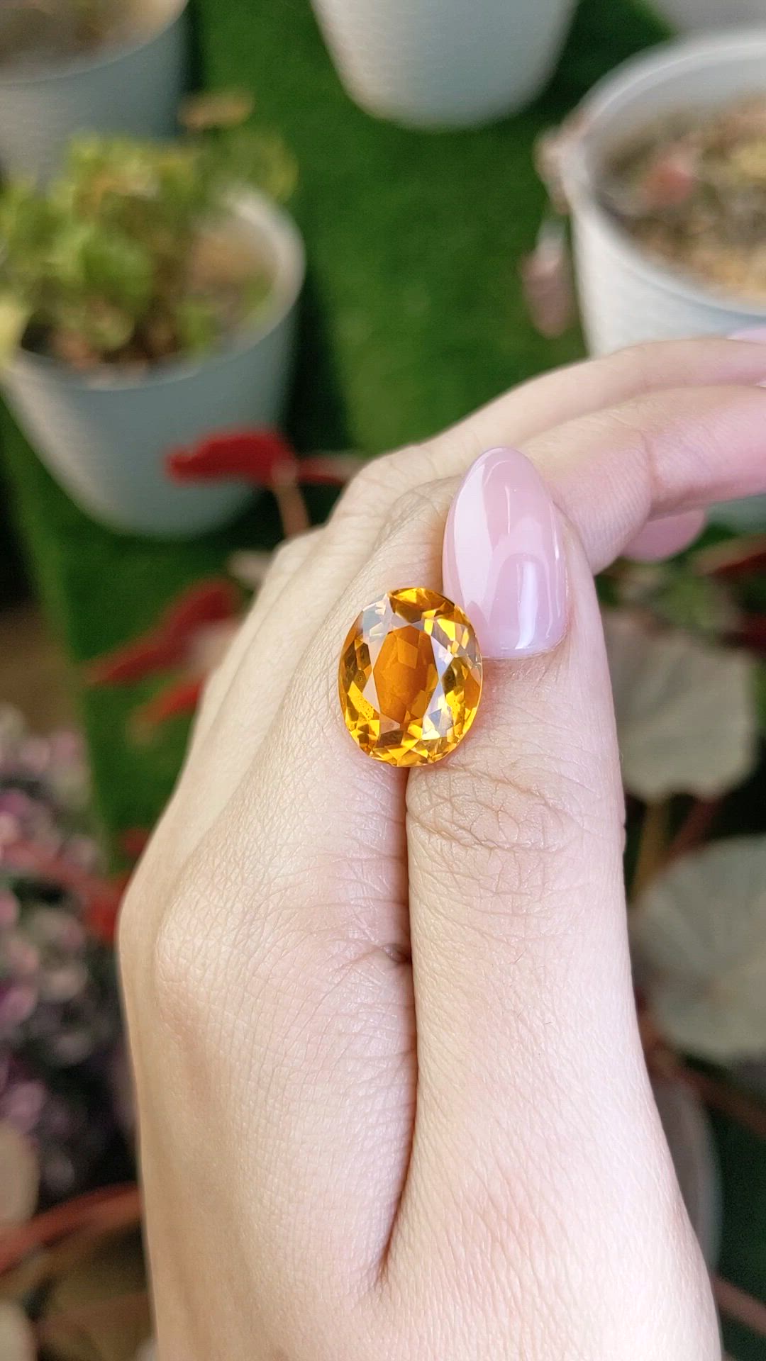 8.06 Ct. Orangish Yellow Citrine from Brazil Size Video