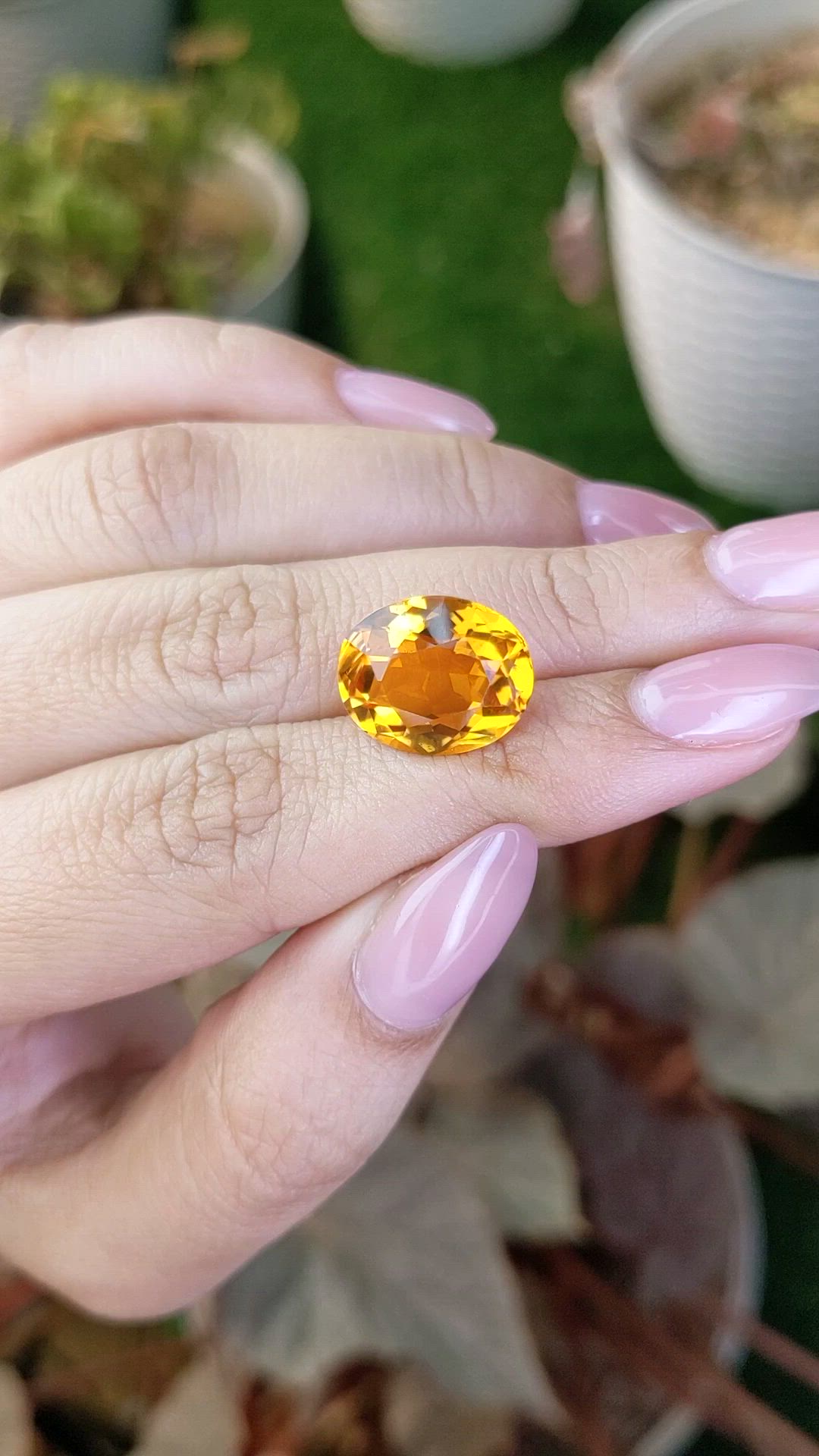 8.06 Ct. Orangish Yellow Citrine from Brazil Size Video
