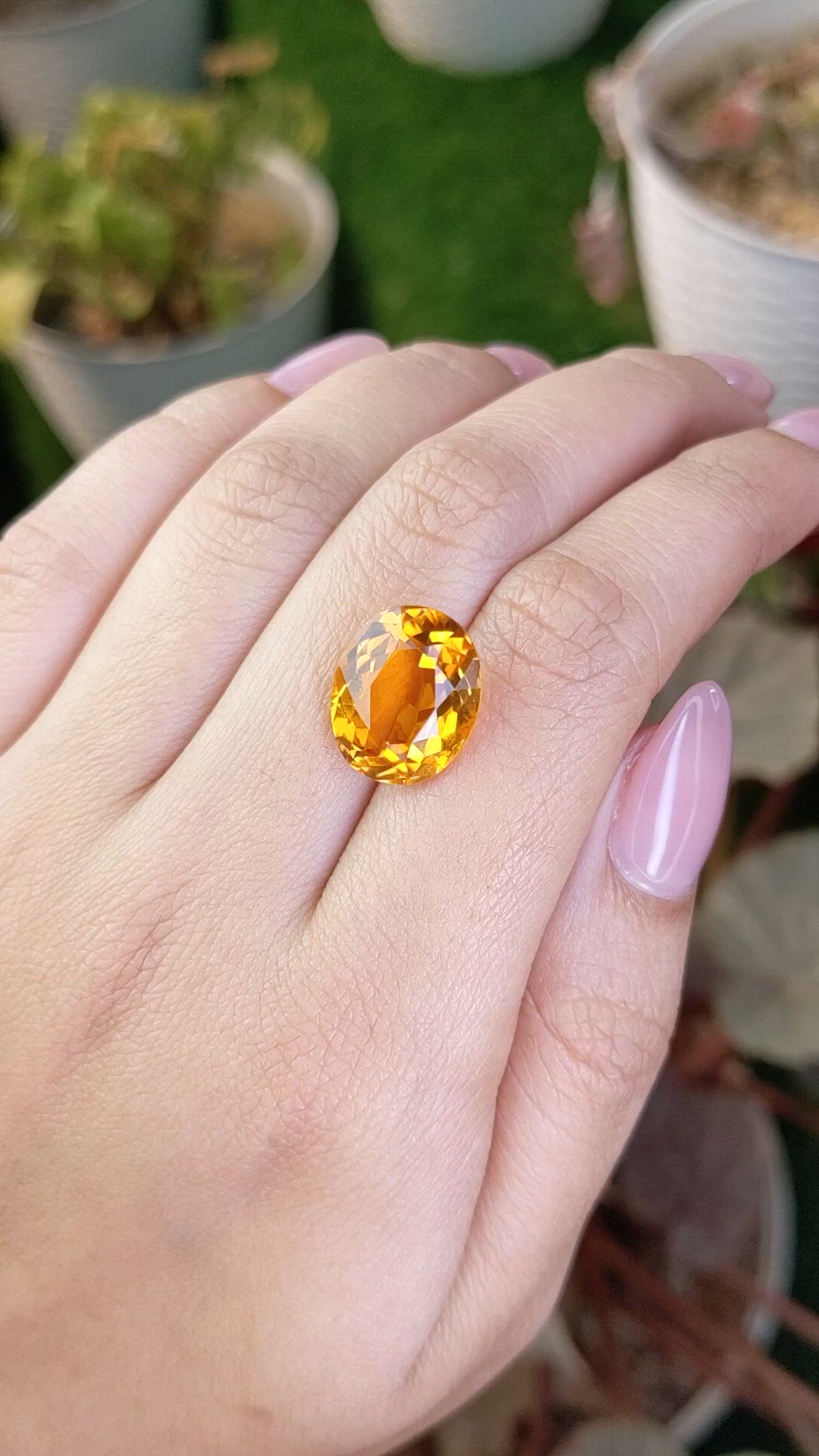 8.06 Ct. Orangish Yellow Citrine from Brazil Size Video