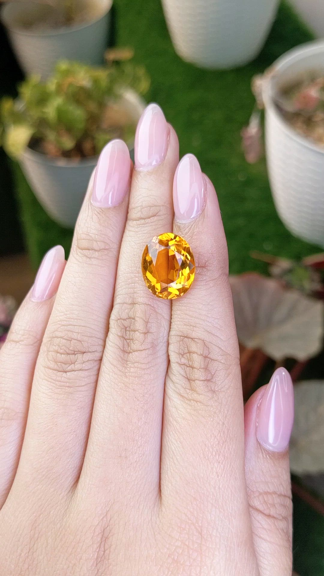 8.06 Ct. Orangish Yellow Citrine from Brazil Size Video