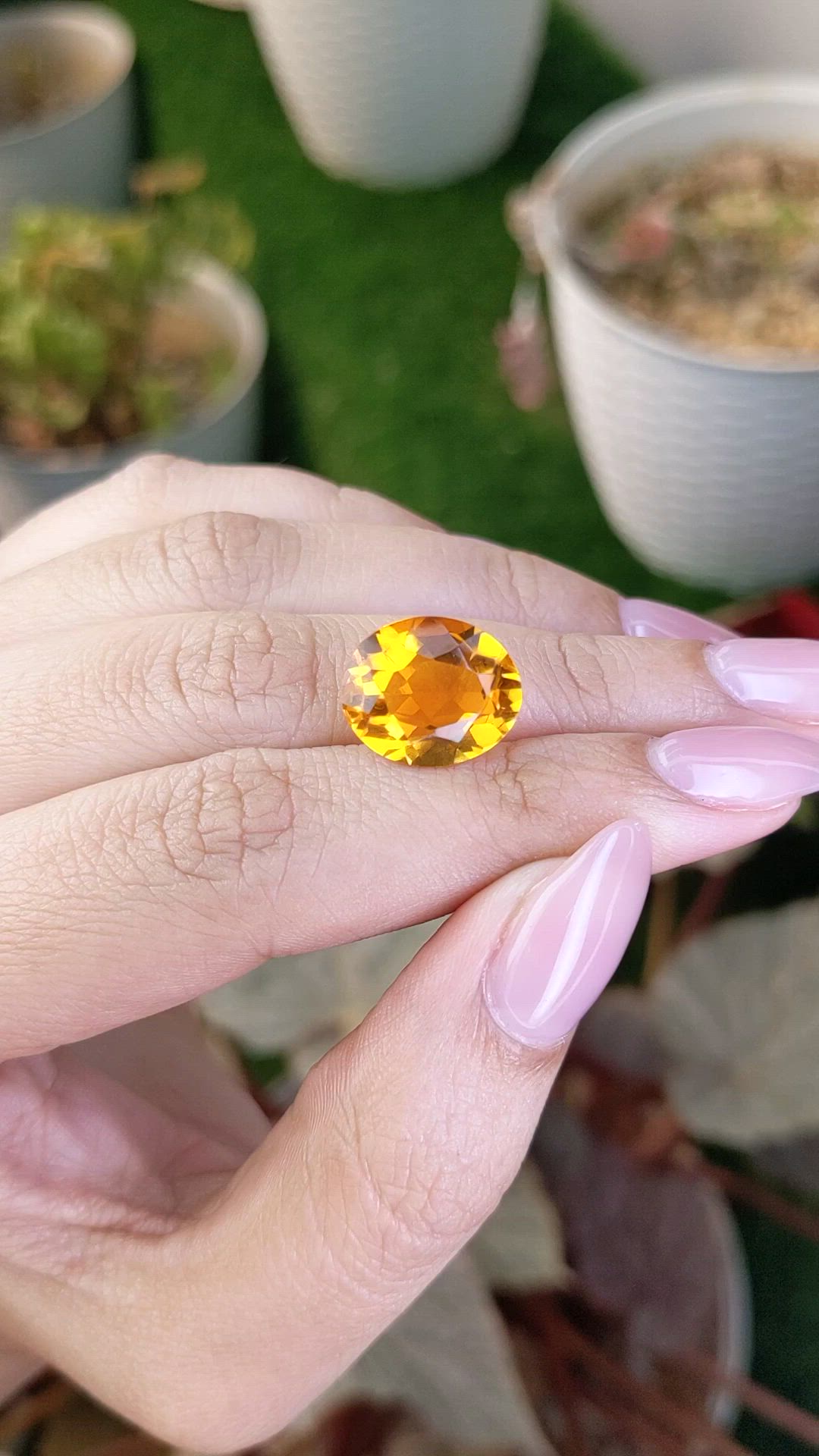 7.15 Ct. Orangish Yellow Citrine from Brazil Size Video