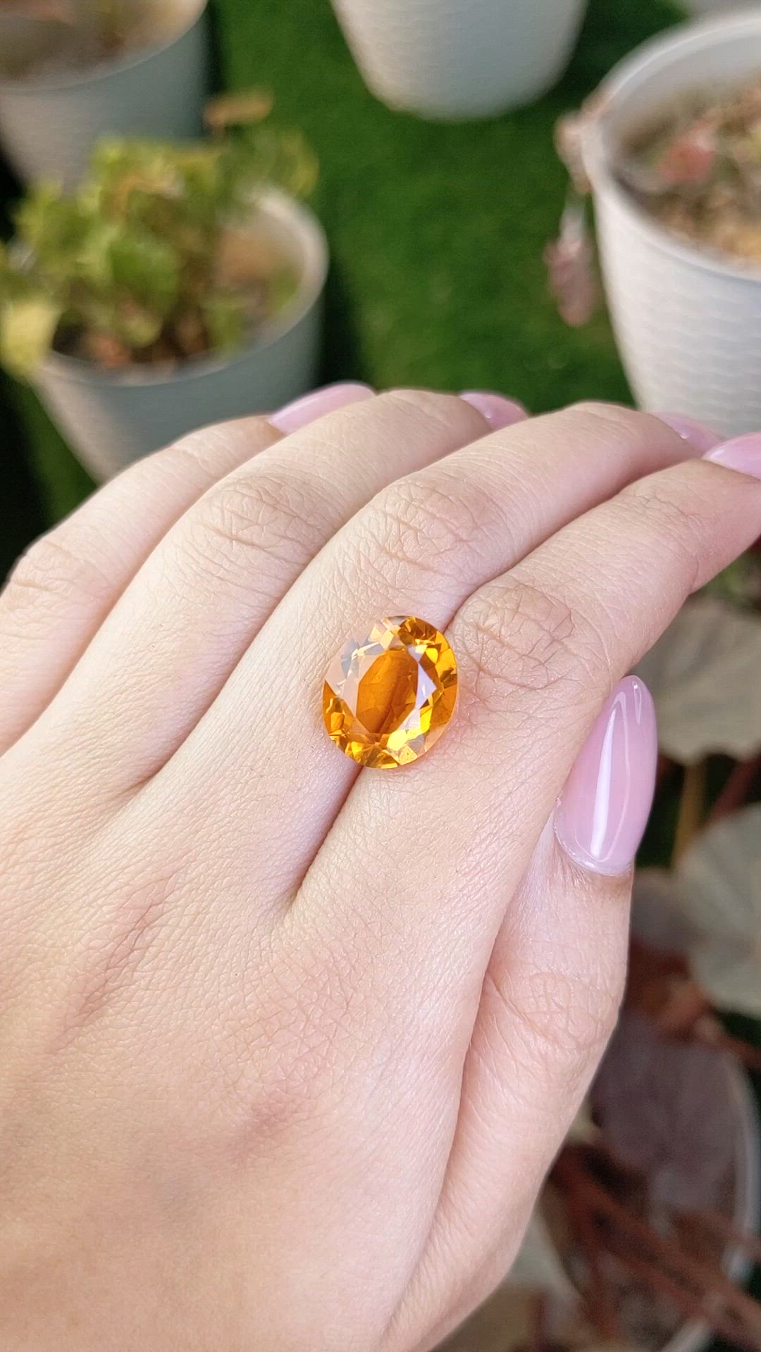 7.15 Ct. Orangish Yellow Citrine from Brazil Size Video