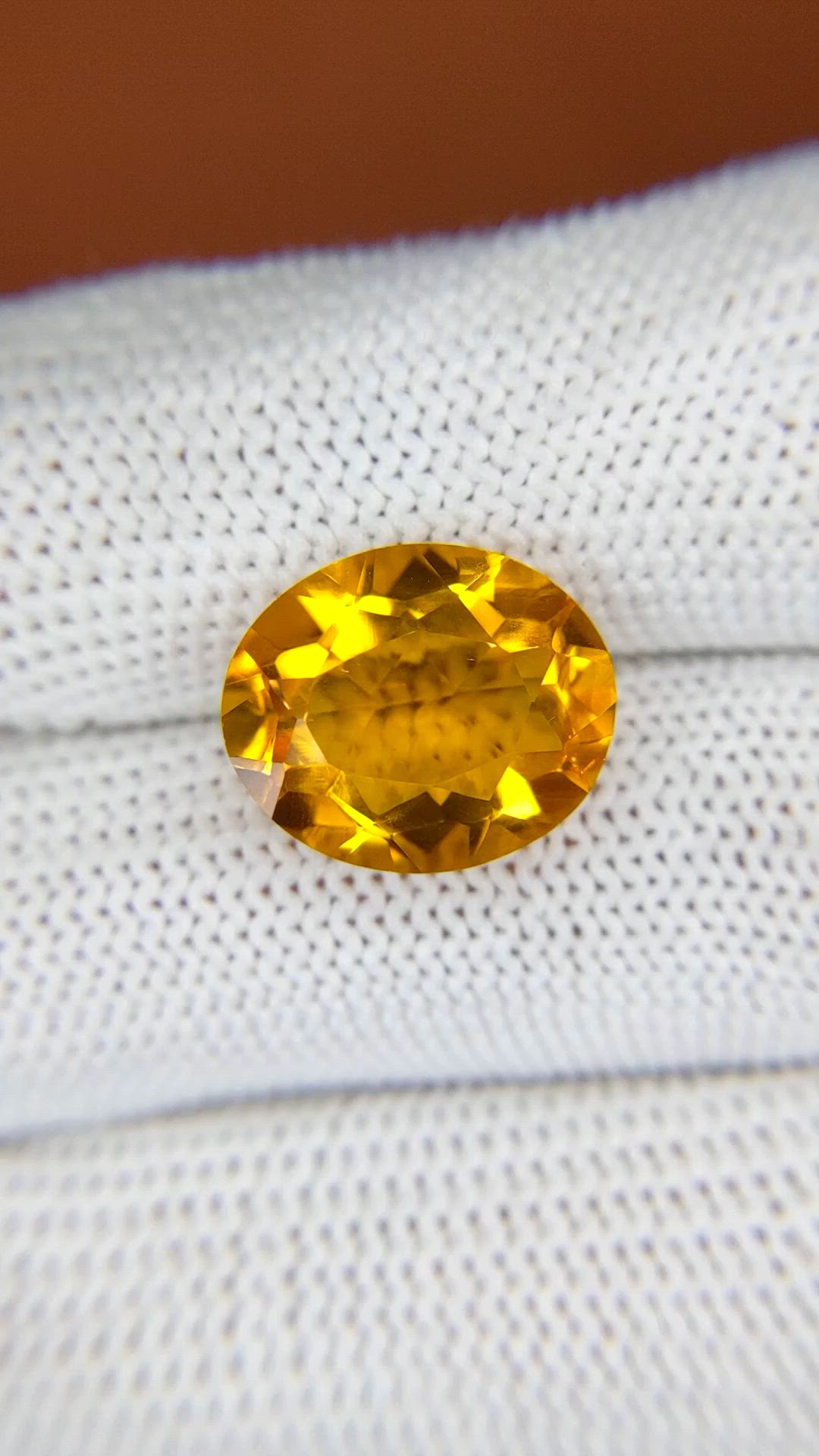7.15 Ct. Orangish Yellow Citrine from Brazil Size Video