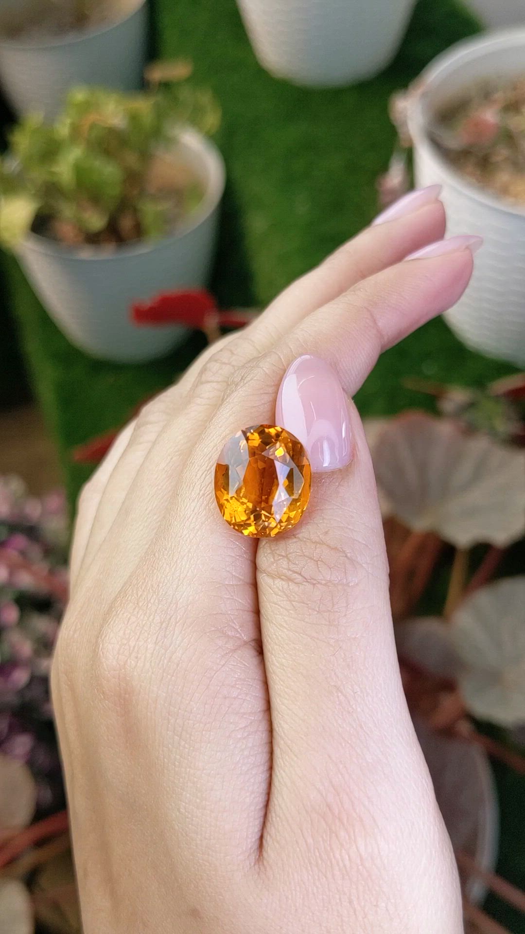 11.04 Ct. Yellowish Orange Citrine from Brazil Size Video