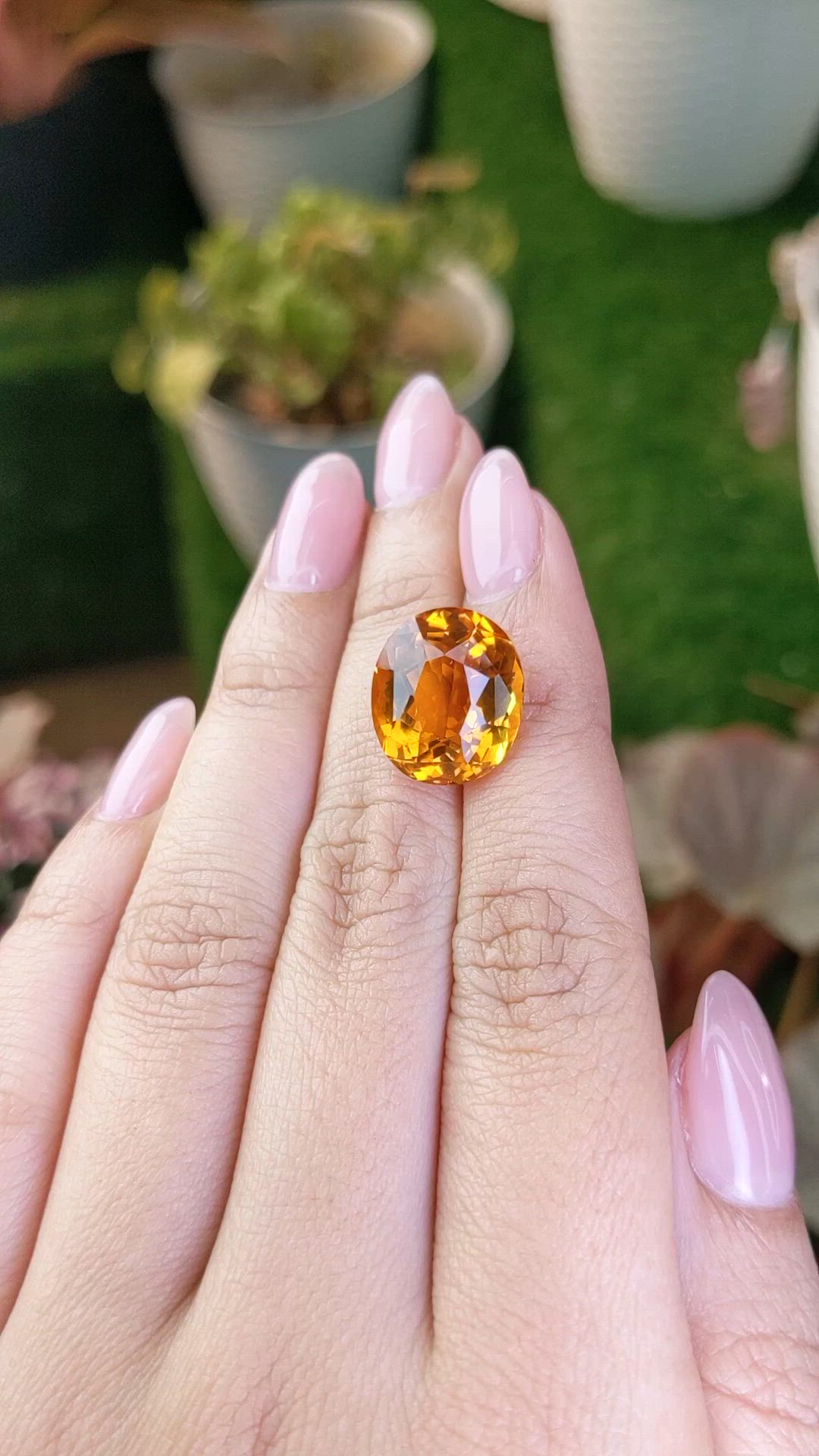 11.04 Ct. Yellowish Orange Citrine from Brazil Size Video