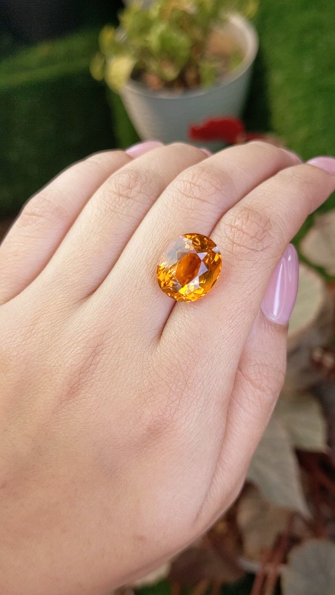 11.04 Ct. Yellowish Orange Citrine from Brazil Size Video