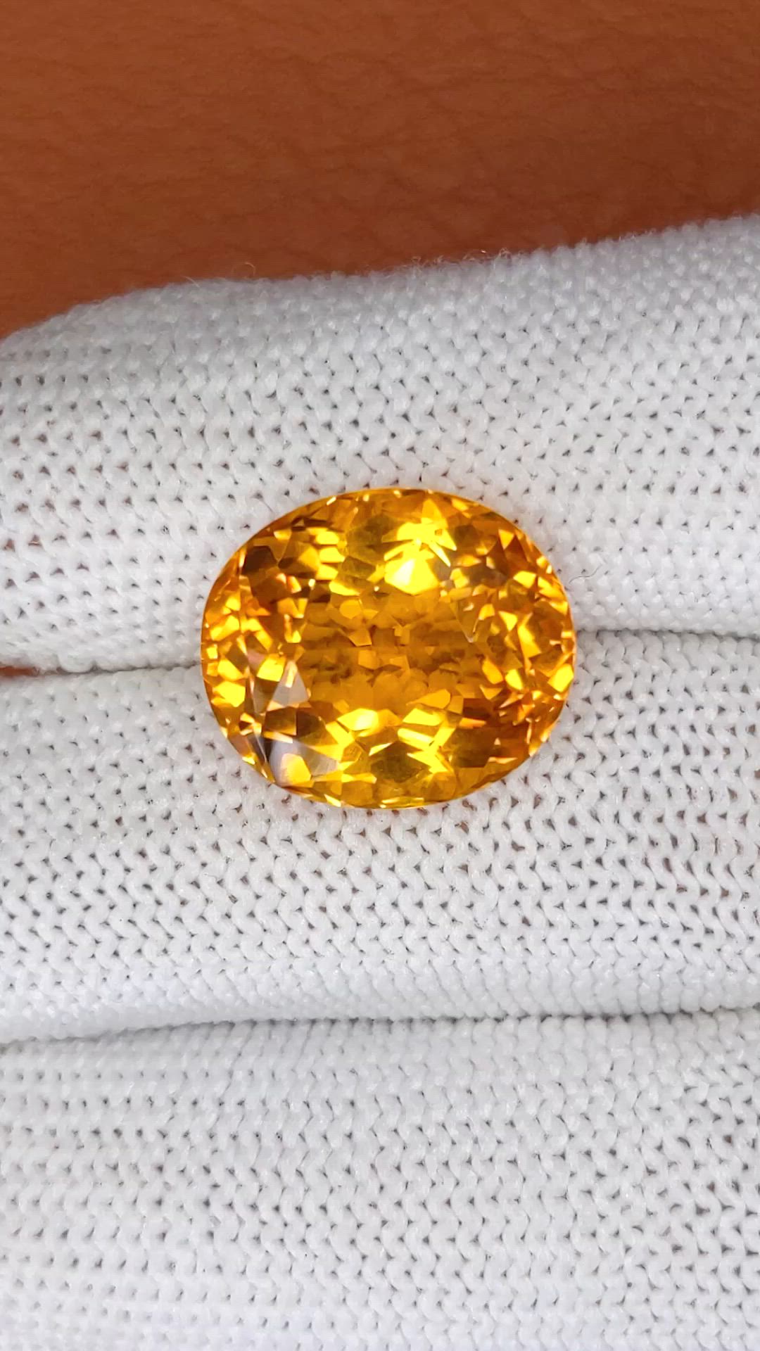 11.04 Ct. Yellowish Orange Citrine from Brazil Size Video