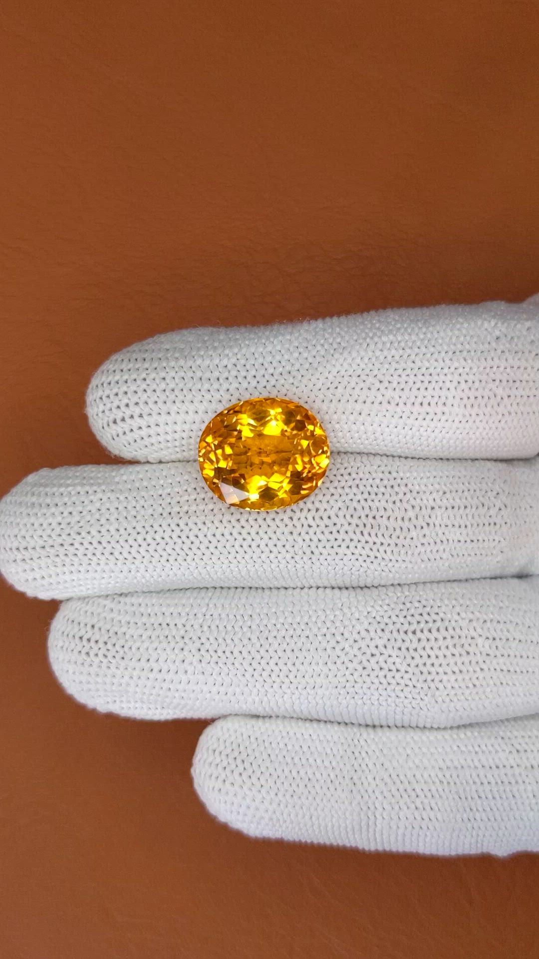 11.04 Ct. Yellowish Orange Citrine from Brazil Size Video
