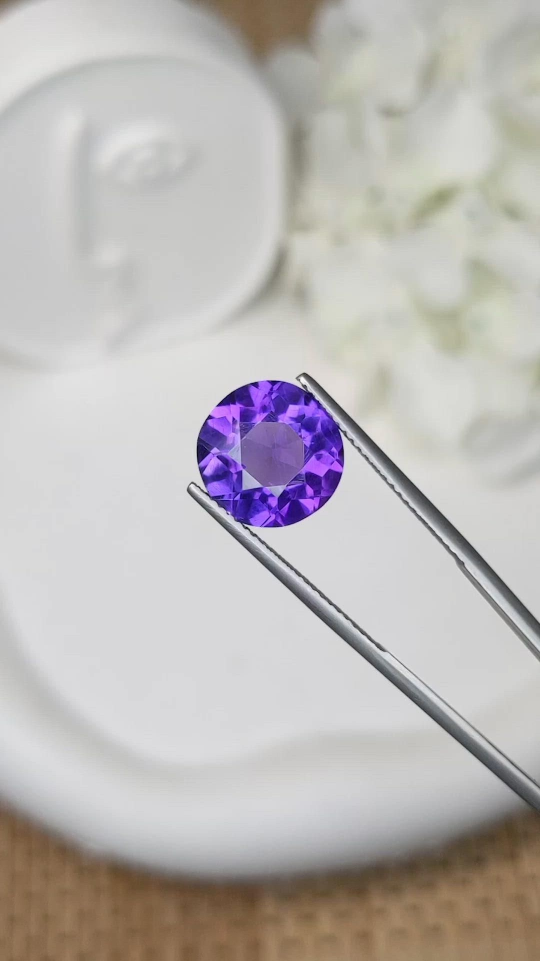 5.64 Ct. Purple Amethyst from Brazil Size Video