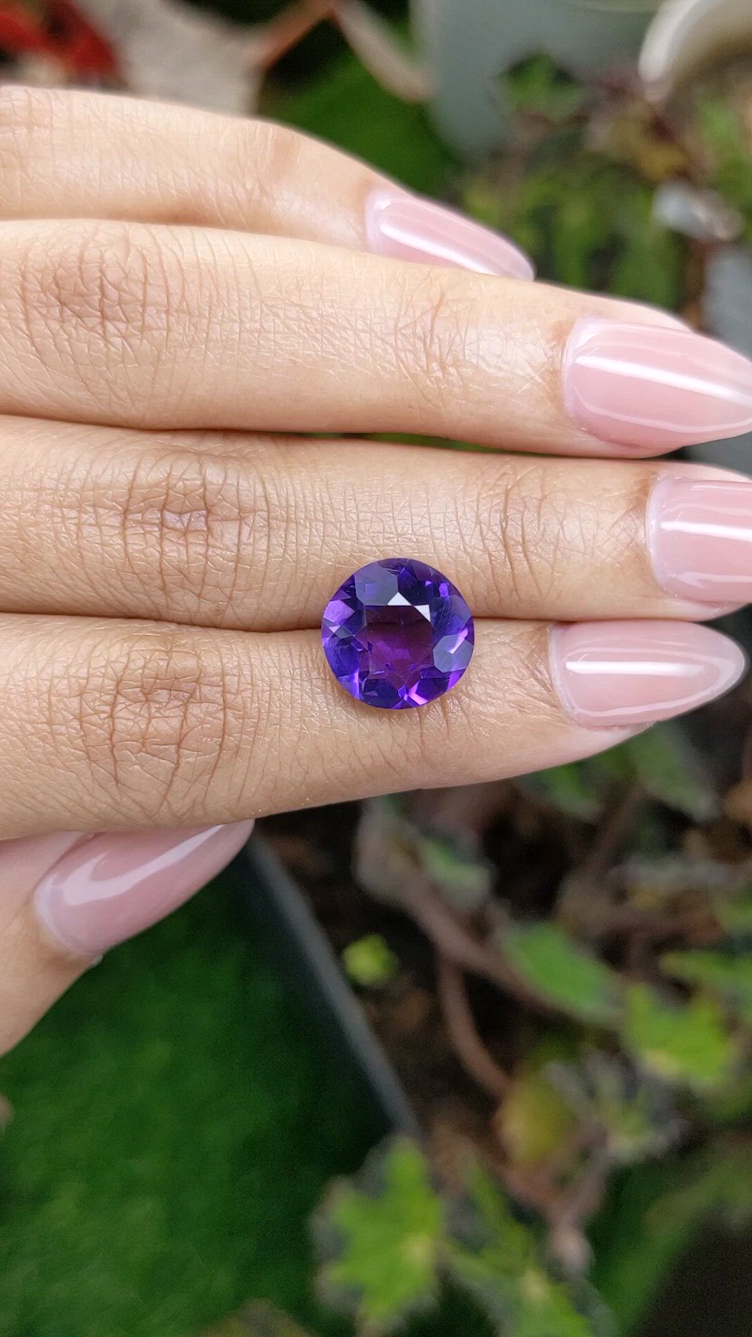 5.64 Ct. Purple Amethyst from Brazil Size Video