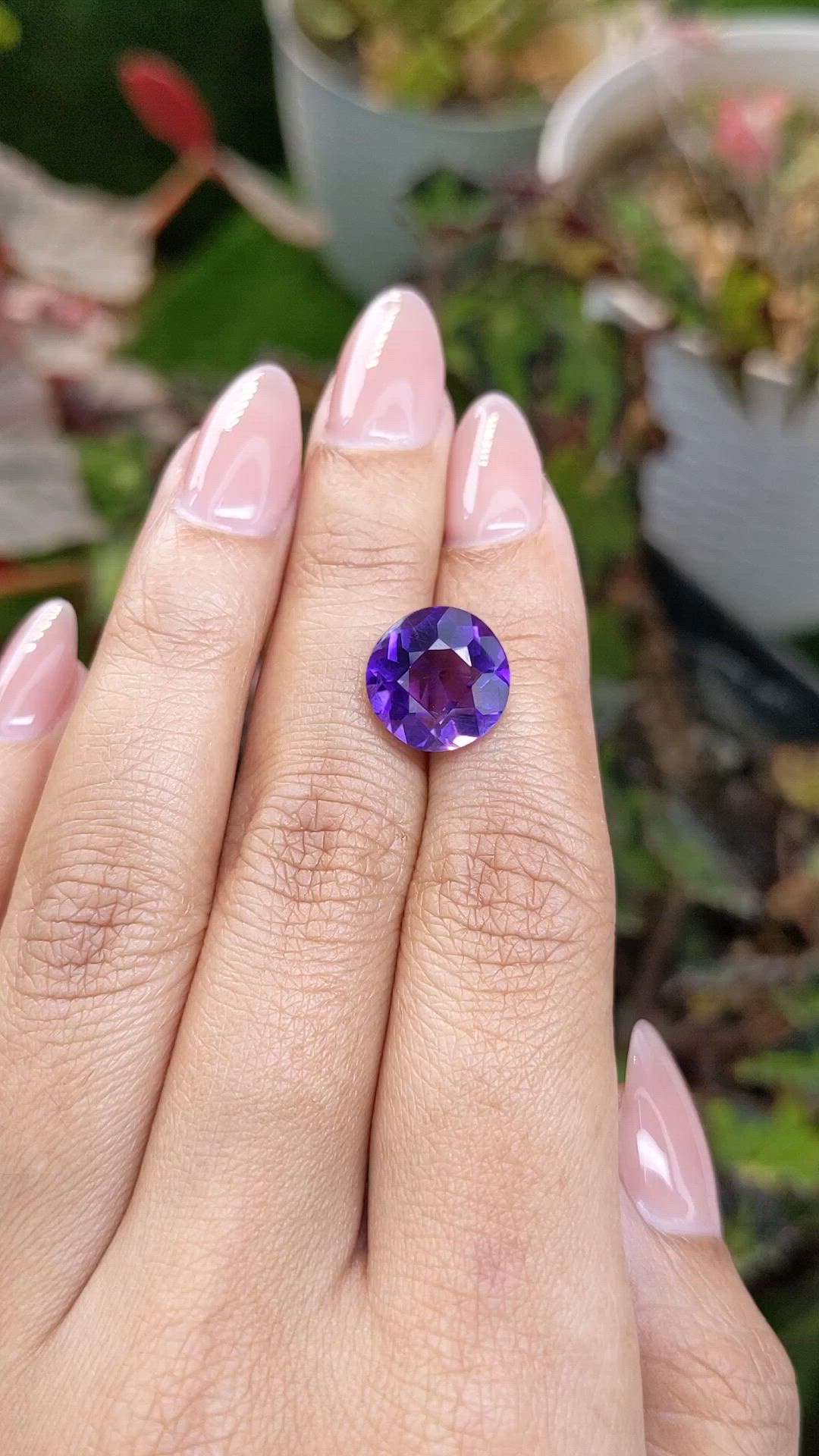 5.64 Ct. Purple Amethyst from Brazil Size Video