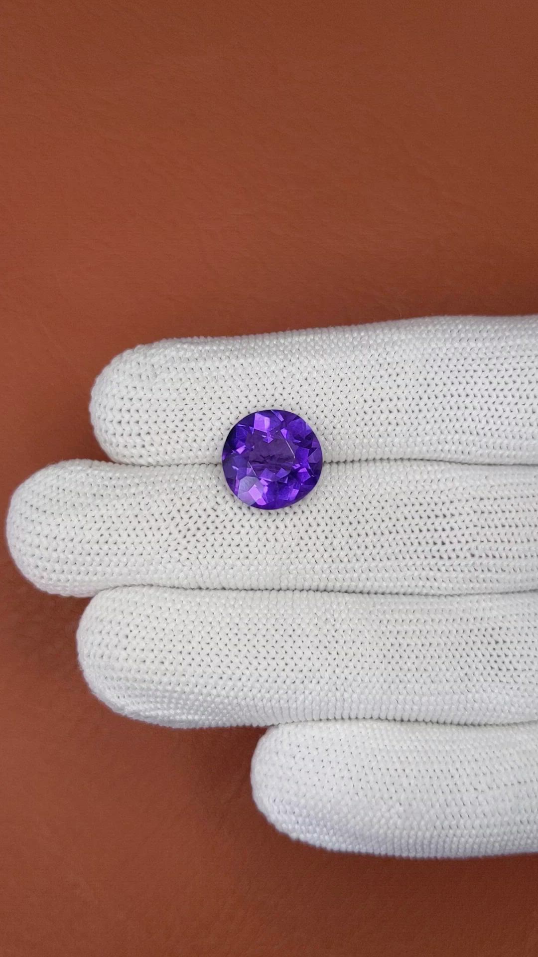 5.64 Ct. Purple Amethyst from Brazil Size Video