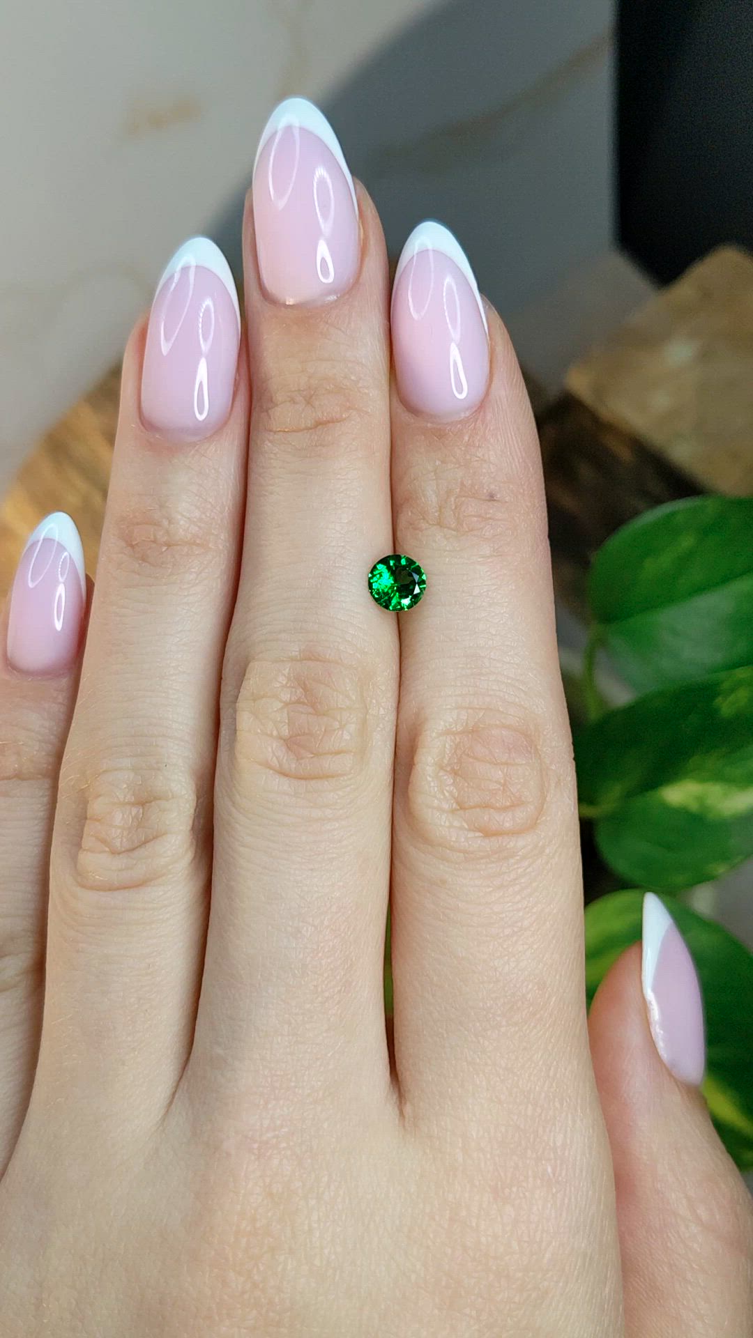 0.66 Ct. Tsavorite Garnet from Tanzania Size Video