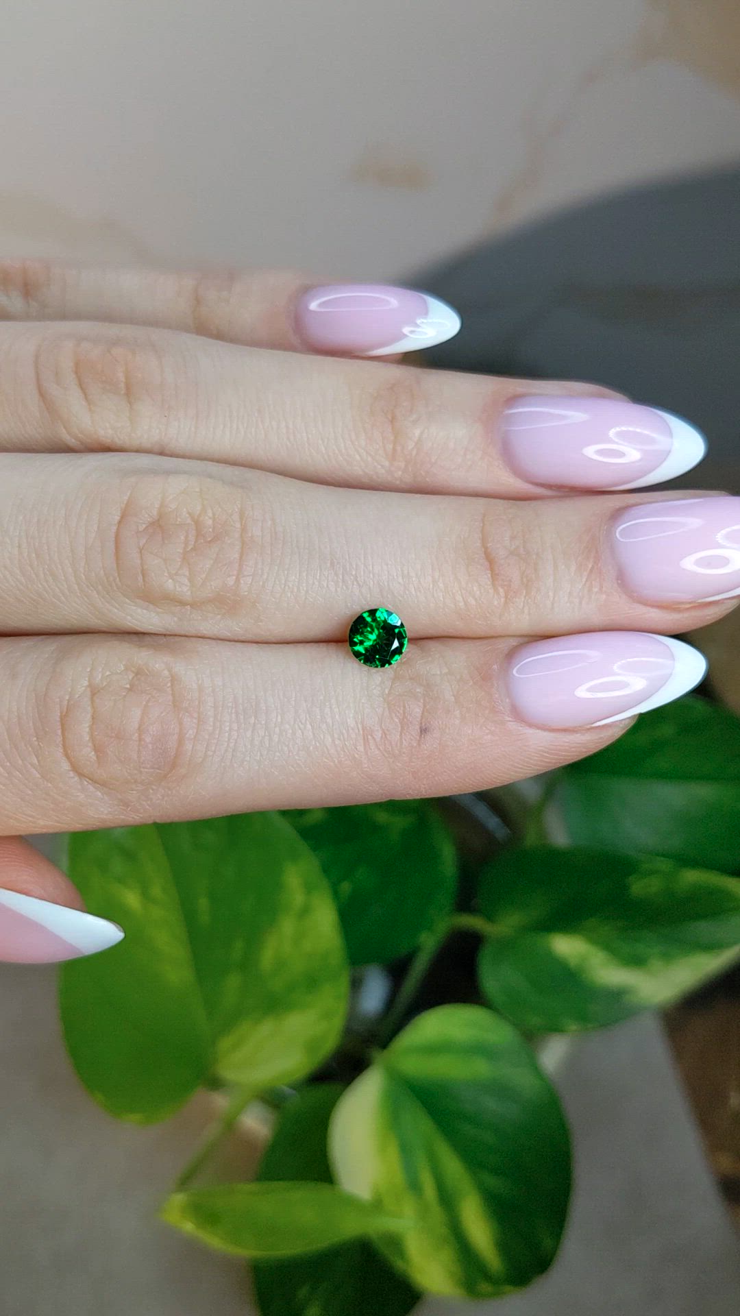 0.66 Ct. Tsavorite Garnet from Tanzania Size Video