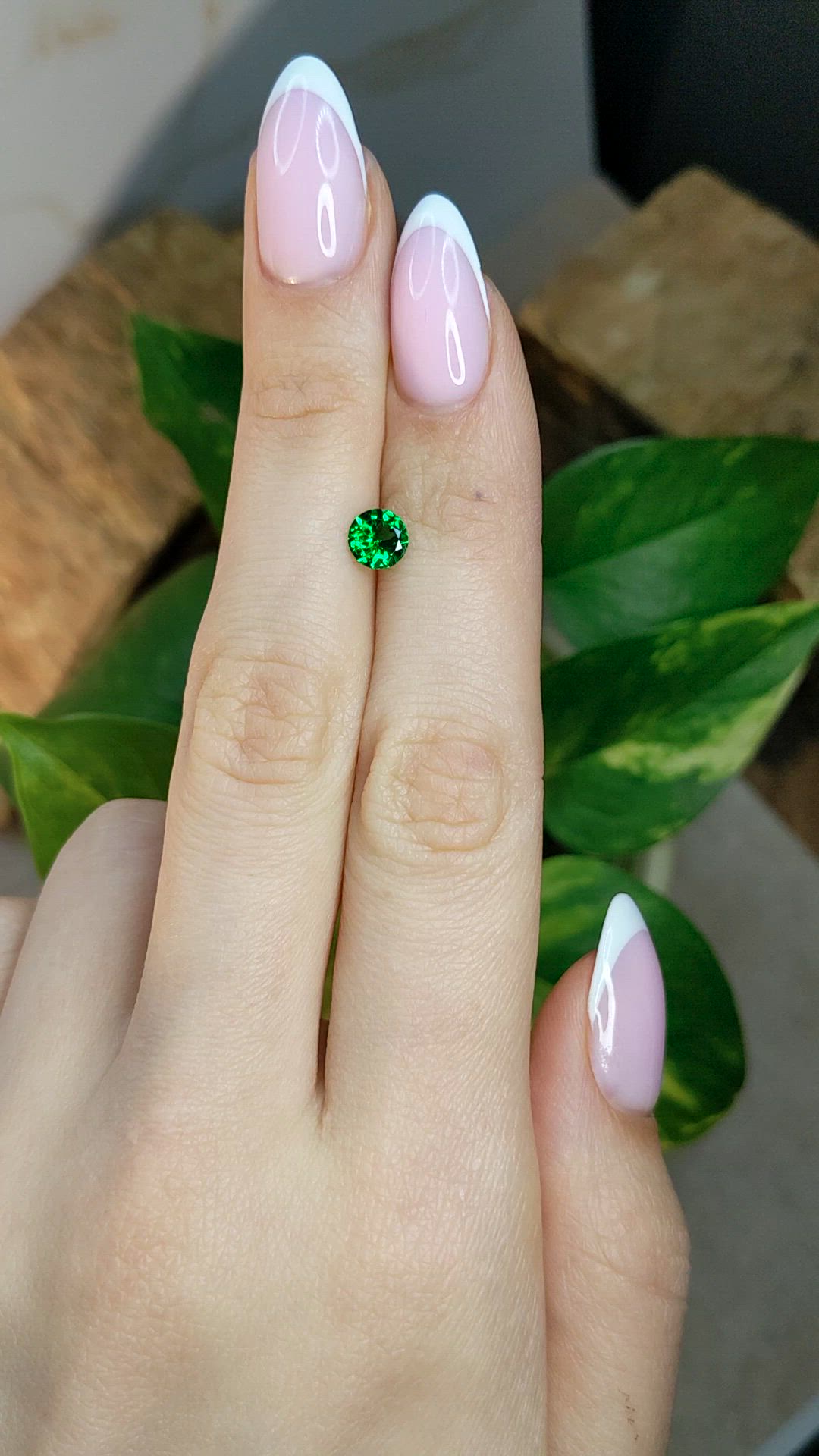 0.66 Ct. Tsavorite Garnet from Tanzania Size Video