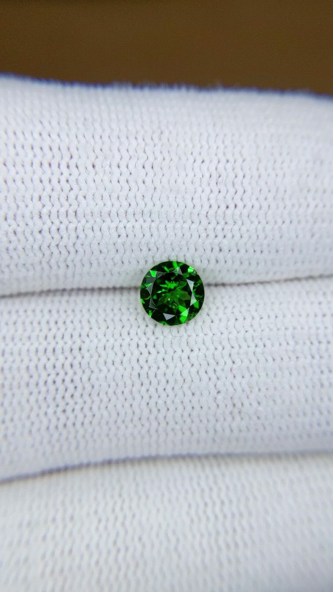 0.66 Ct. Tsavorite Garnet from Tanzania Size Video