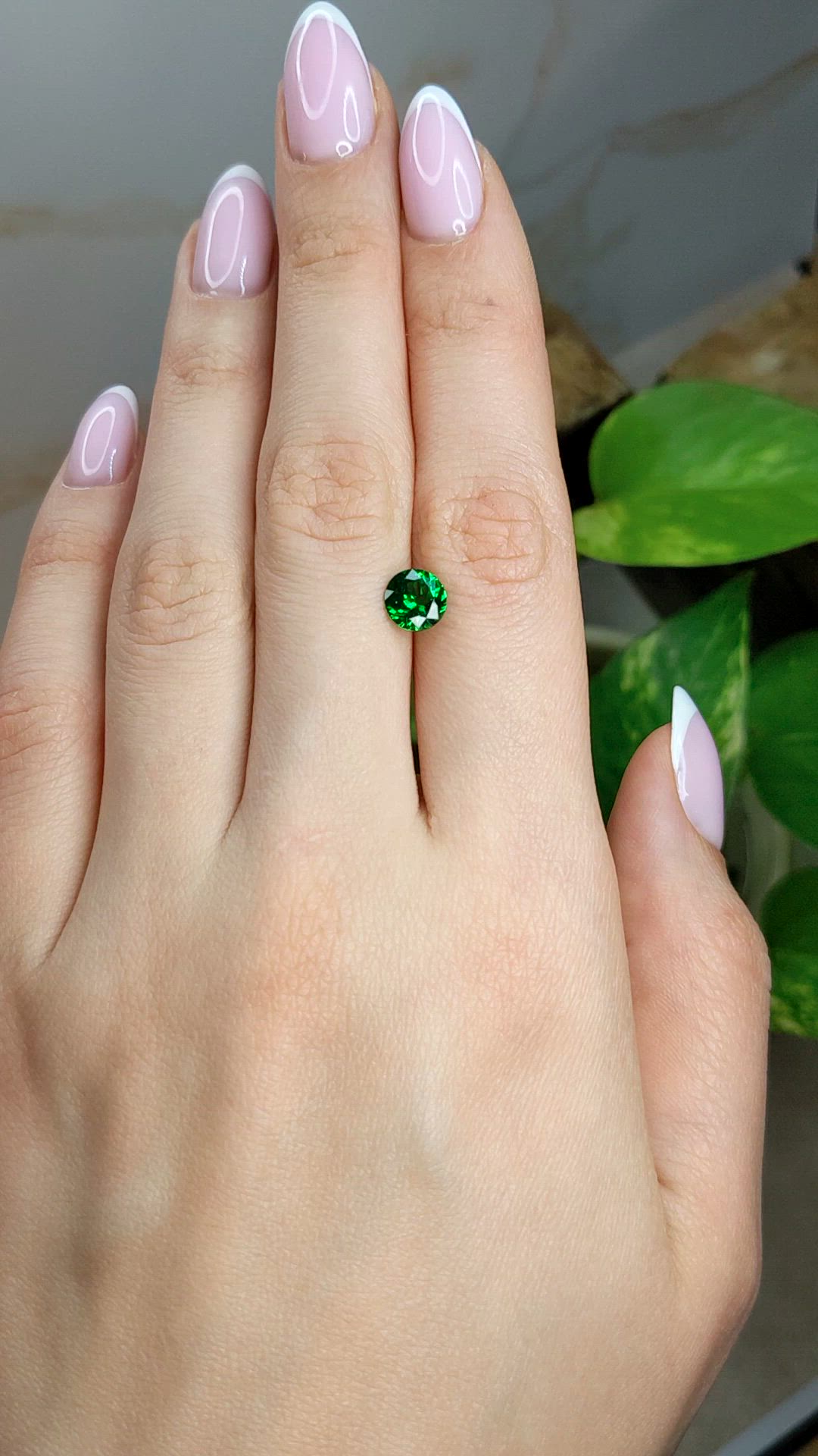 1.29 Ct. Tsavorite Garnet from Tanzania Size Video