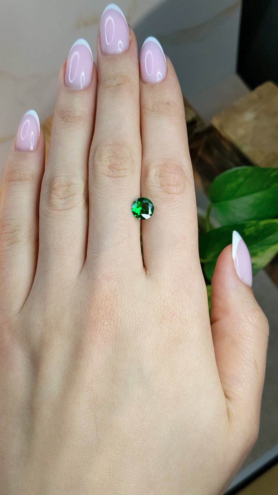 1.36 Ct. Tsavorite Garnet from Tanzania Size Video