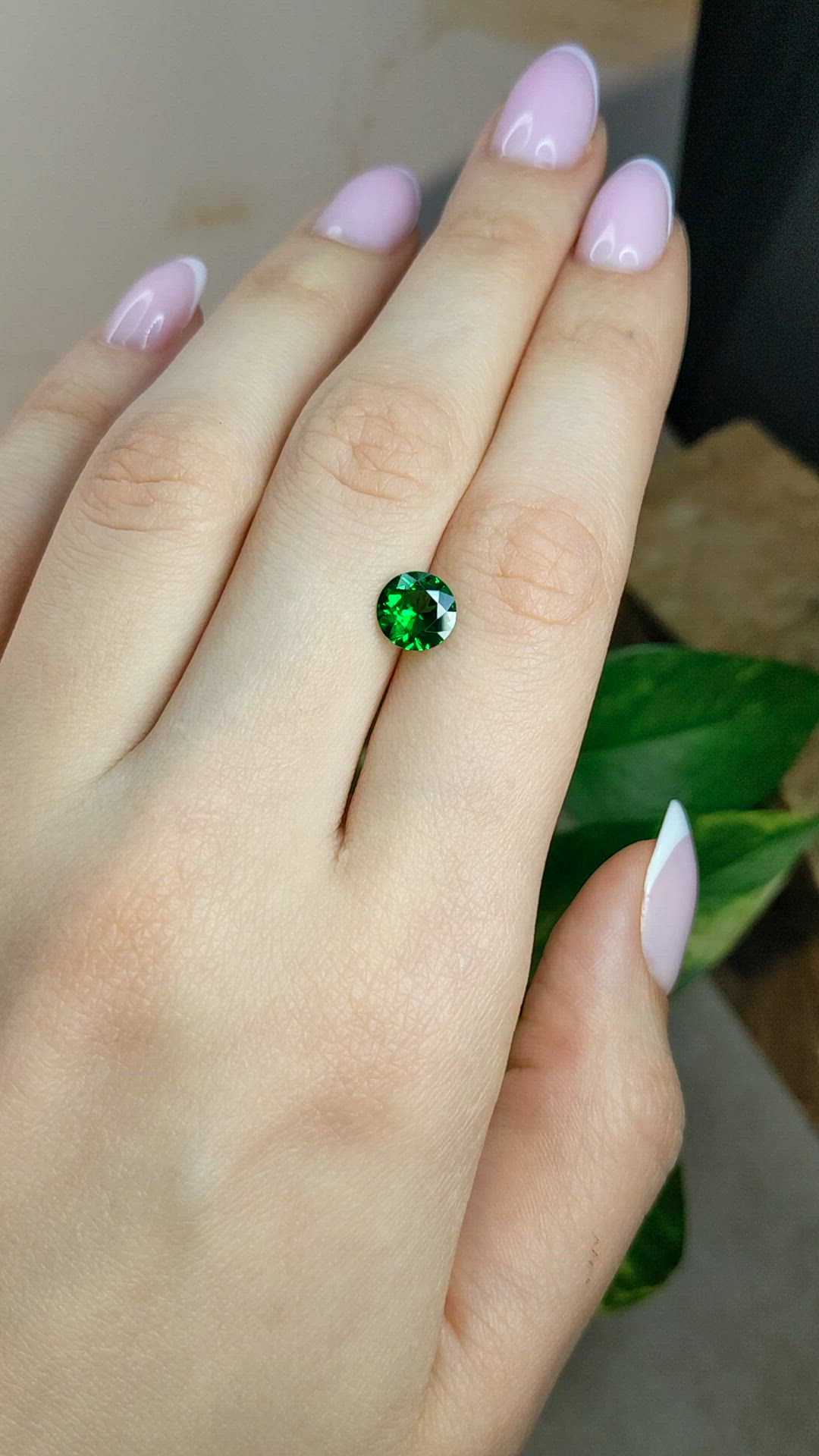 1.36 Ct. Tsavorite Garnet from Tanzania Size Video