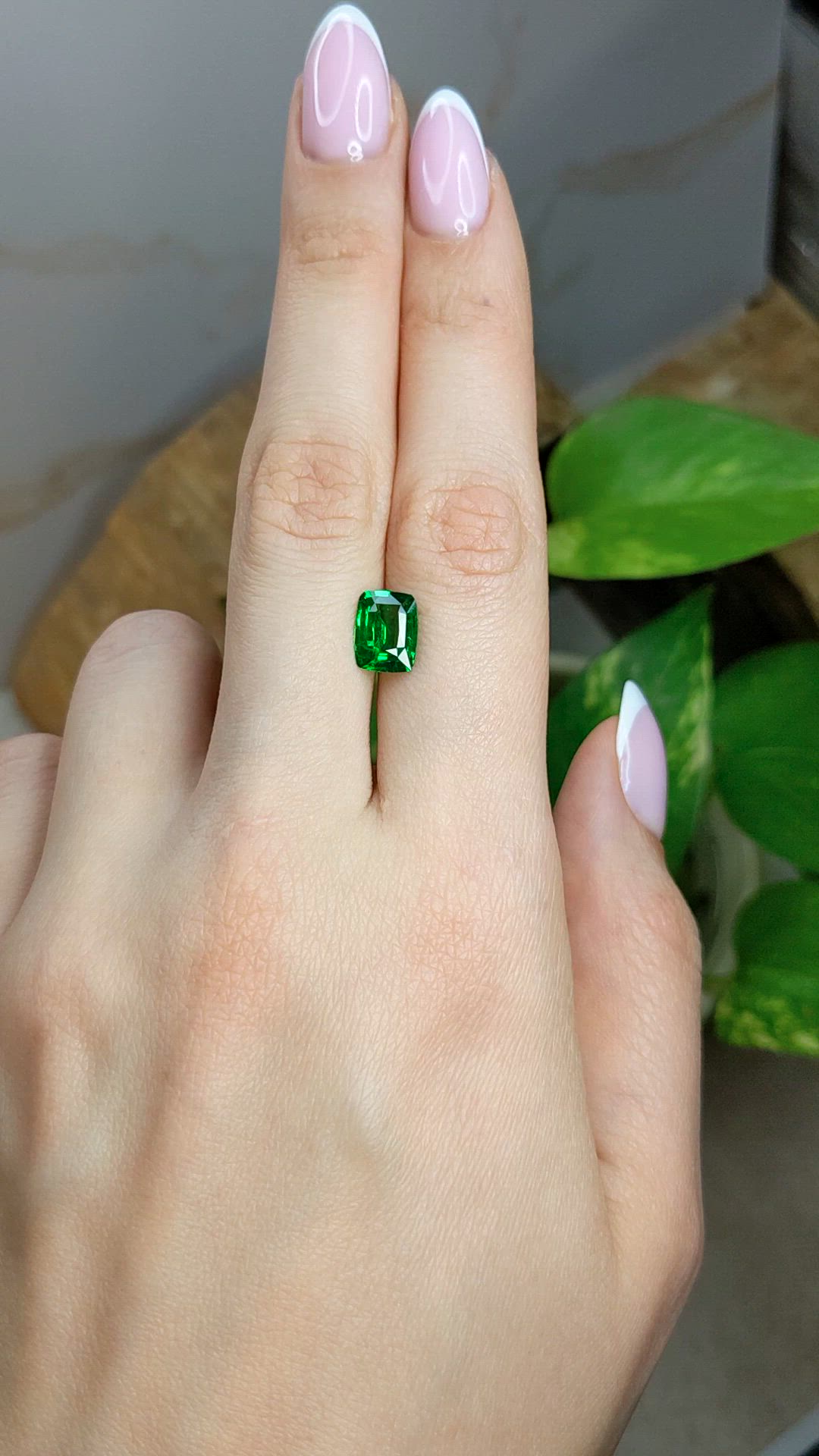 2.18 Ct. Tsavorite Garnet from Tanzania Size Video