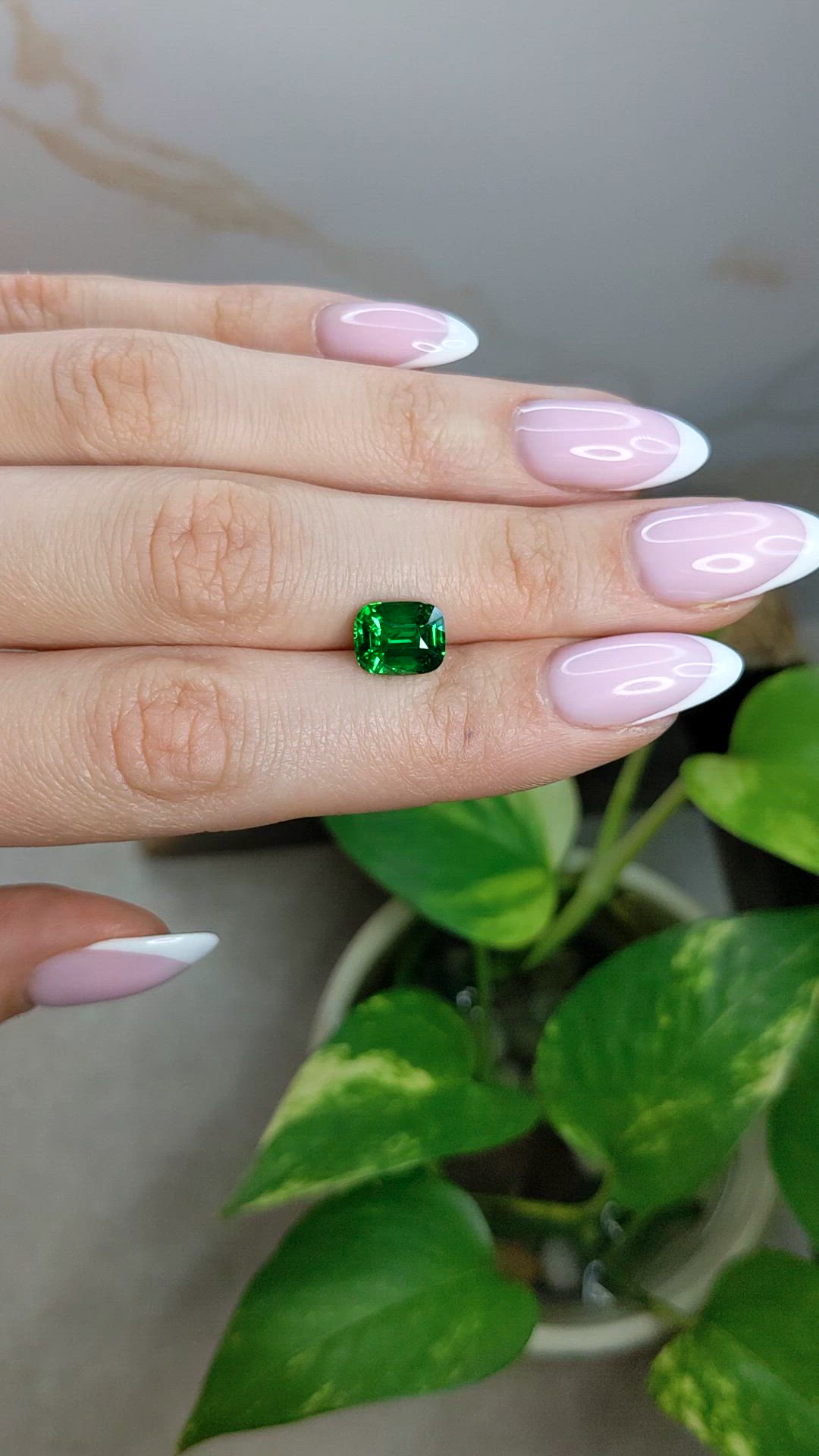 3.11 Ct. Tsavorite Garnet from Tanzania Size Video