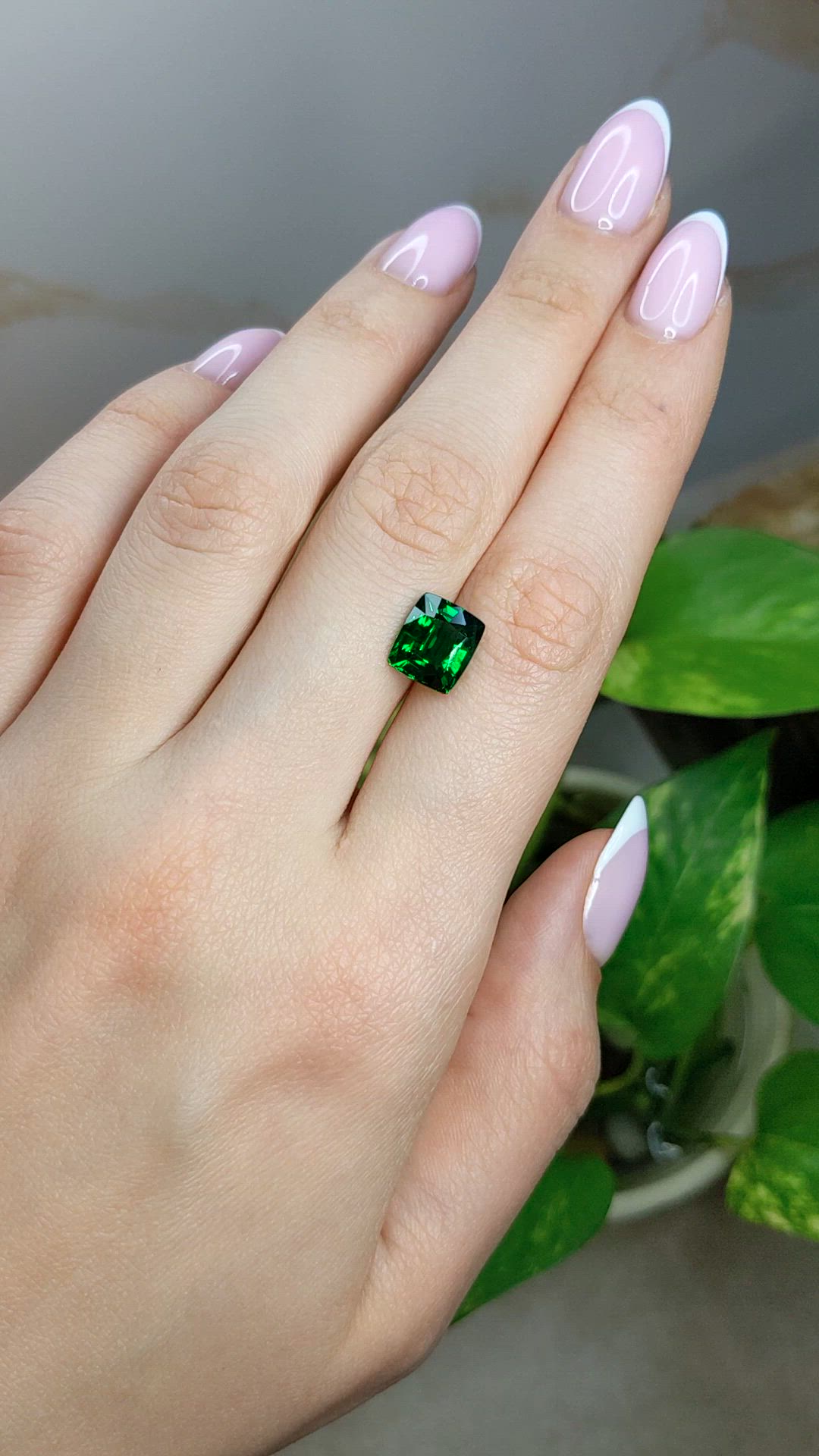 3.57 Ct. Tsavorite Garnet from Tanzania Size Video