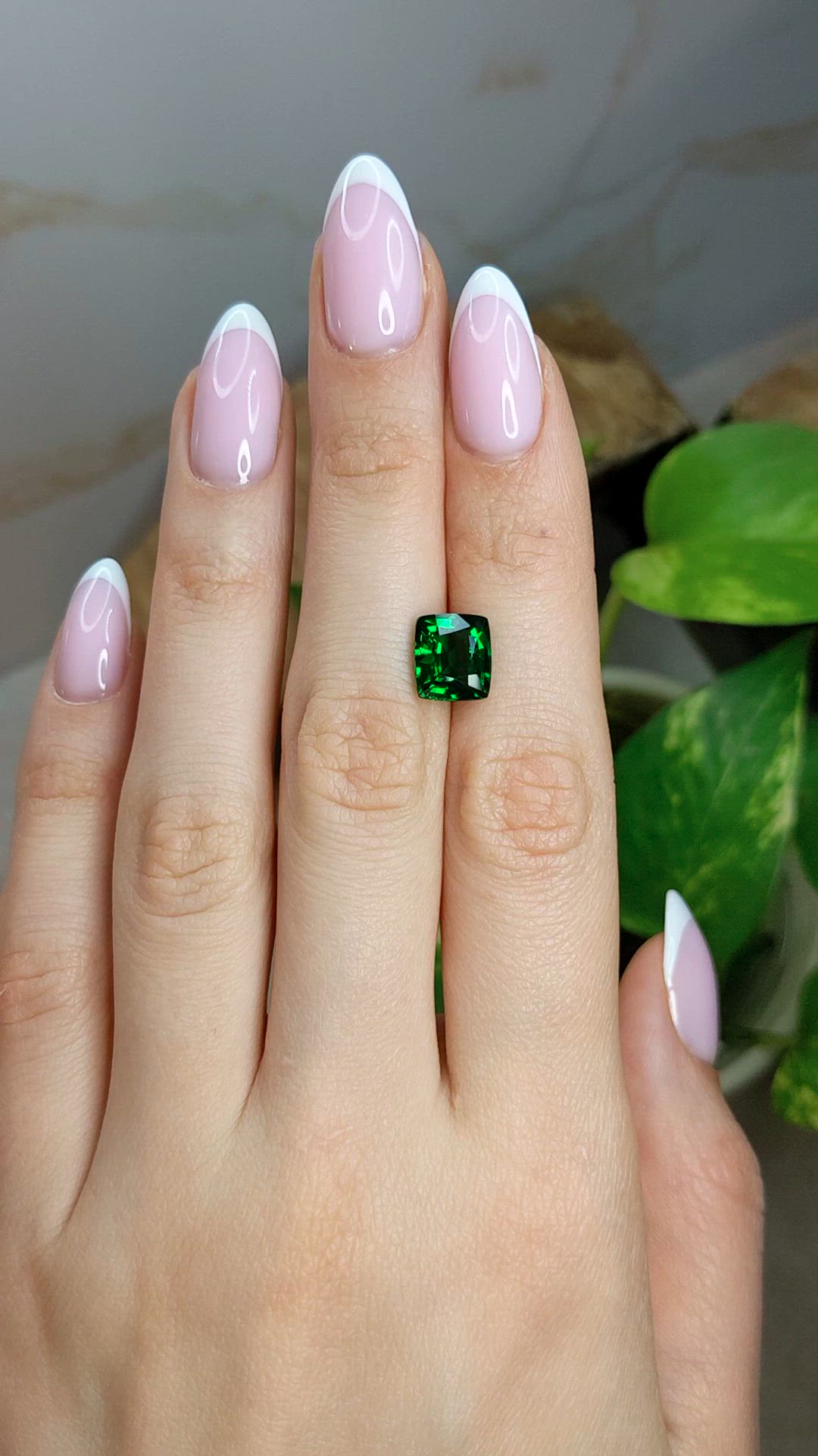 3.57 Ct. Tsavorite Garnet from Tanzania Size Video