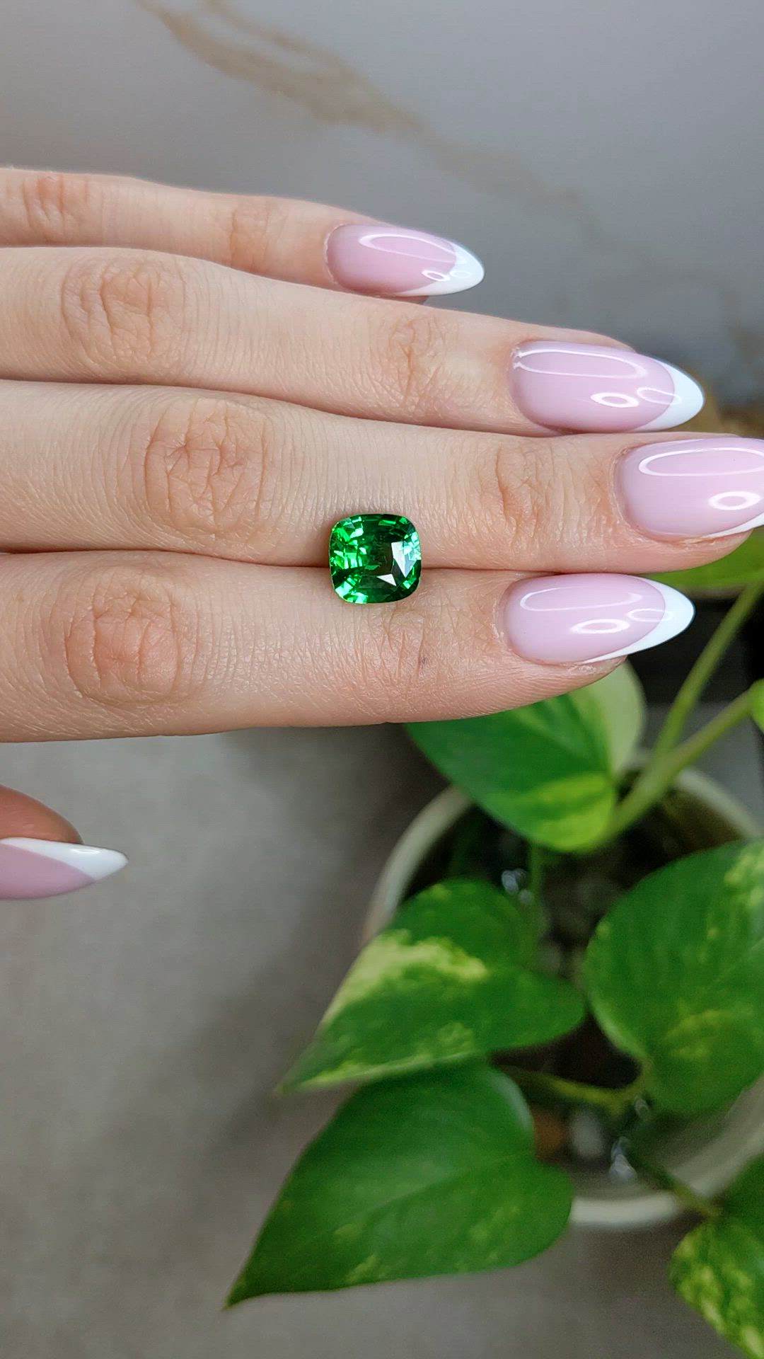 3.59 Ct. Tsavorite Garnet from Tanzania Size Video