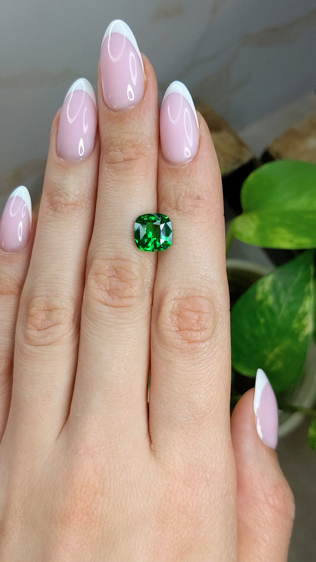 3.59 Ct. Tsavorite Garnet from Tanzania Size Video