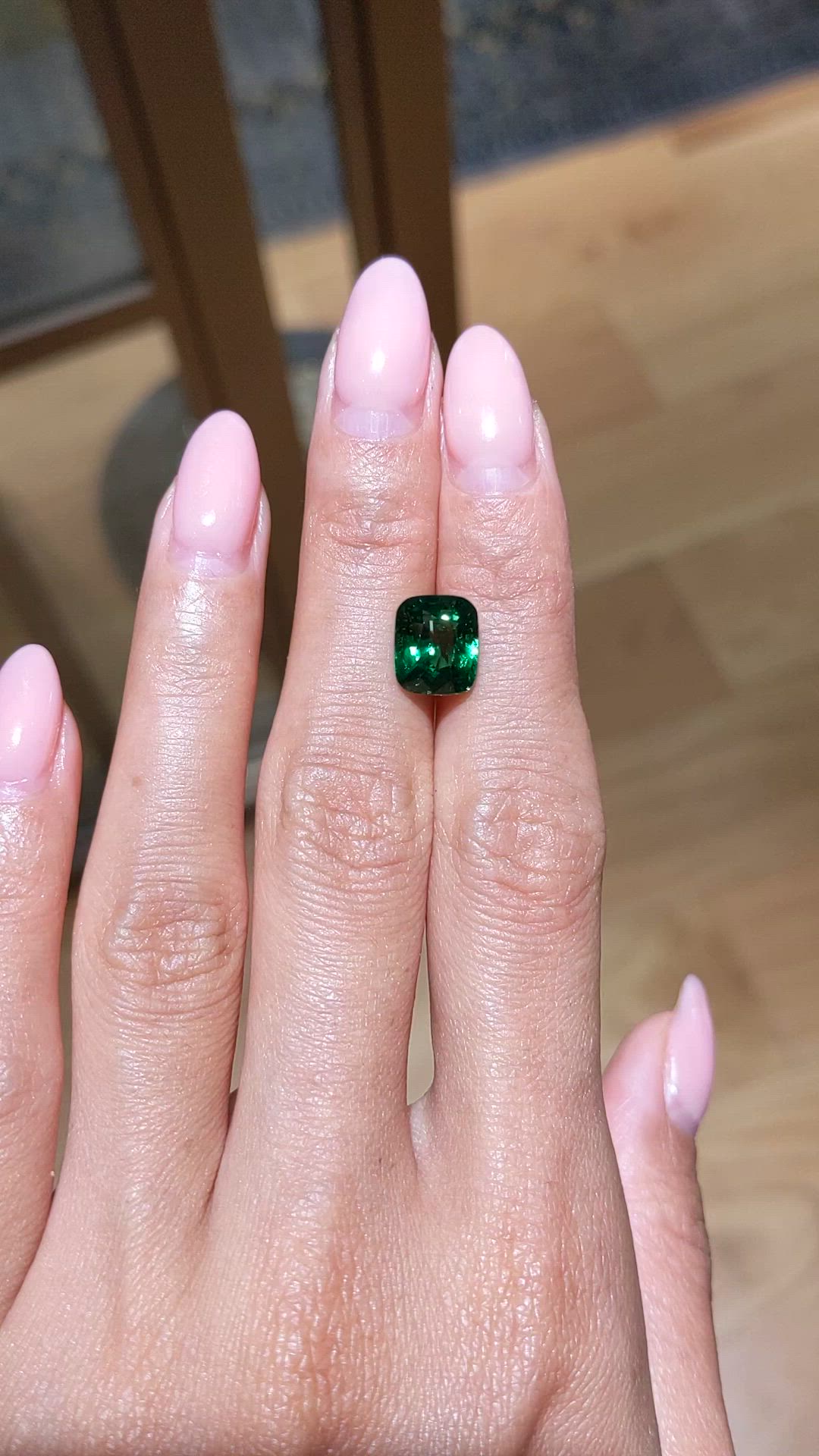 4.09 Ct. Tsavorite Garnet from Tanzania Size Video