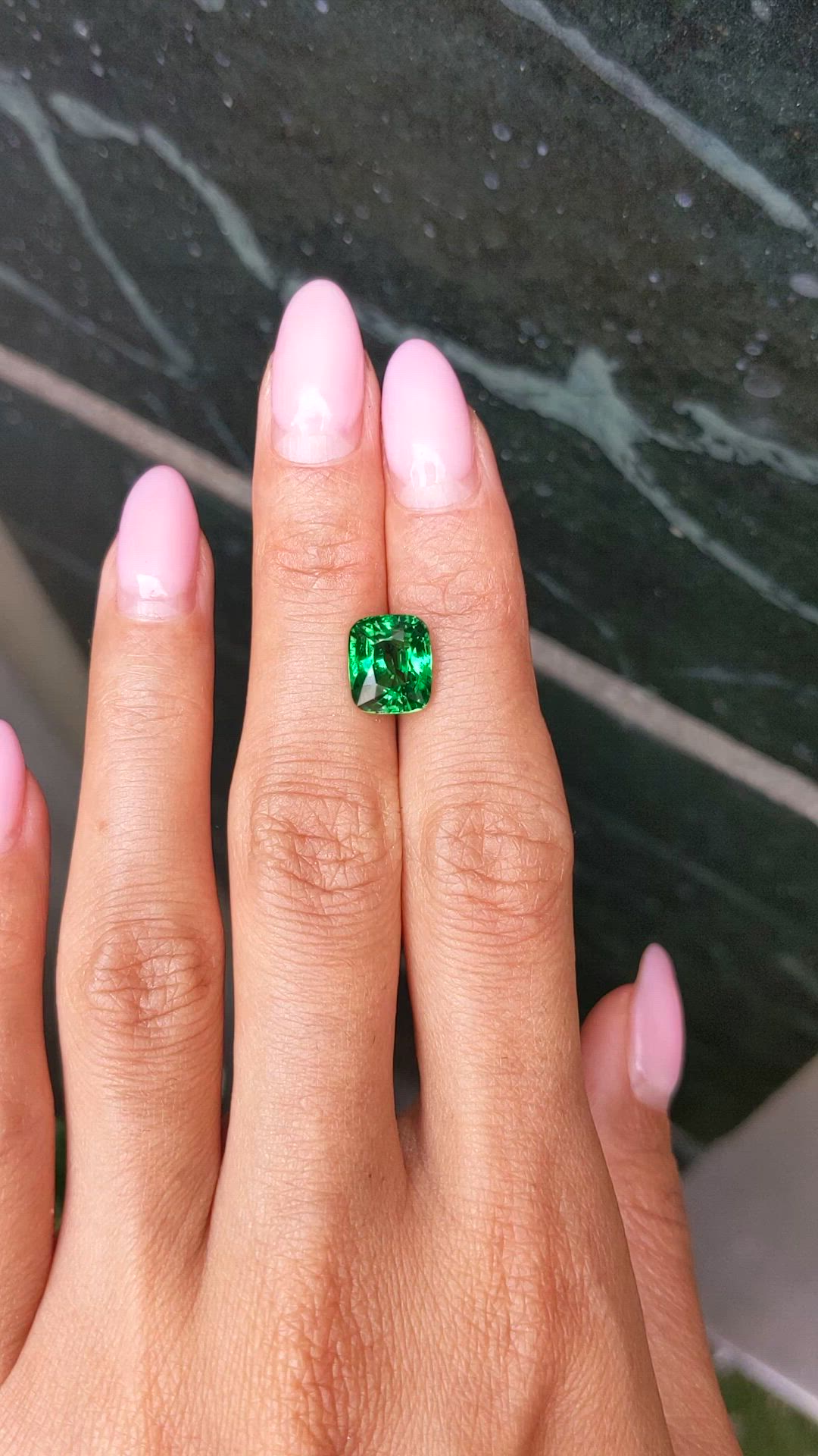4.09 Ct. Tsavorite Garnet from Tanzania Size Video
