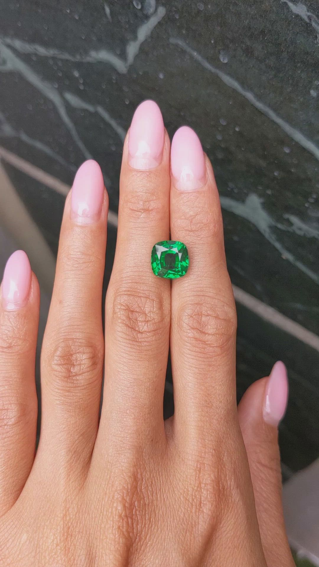 6.03 Ct. Tsavorite Garnet from Tanzania Size Video