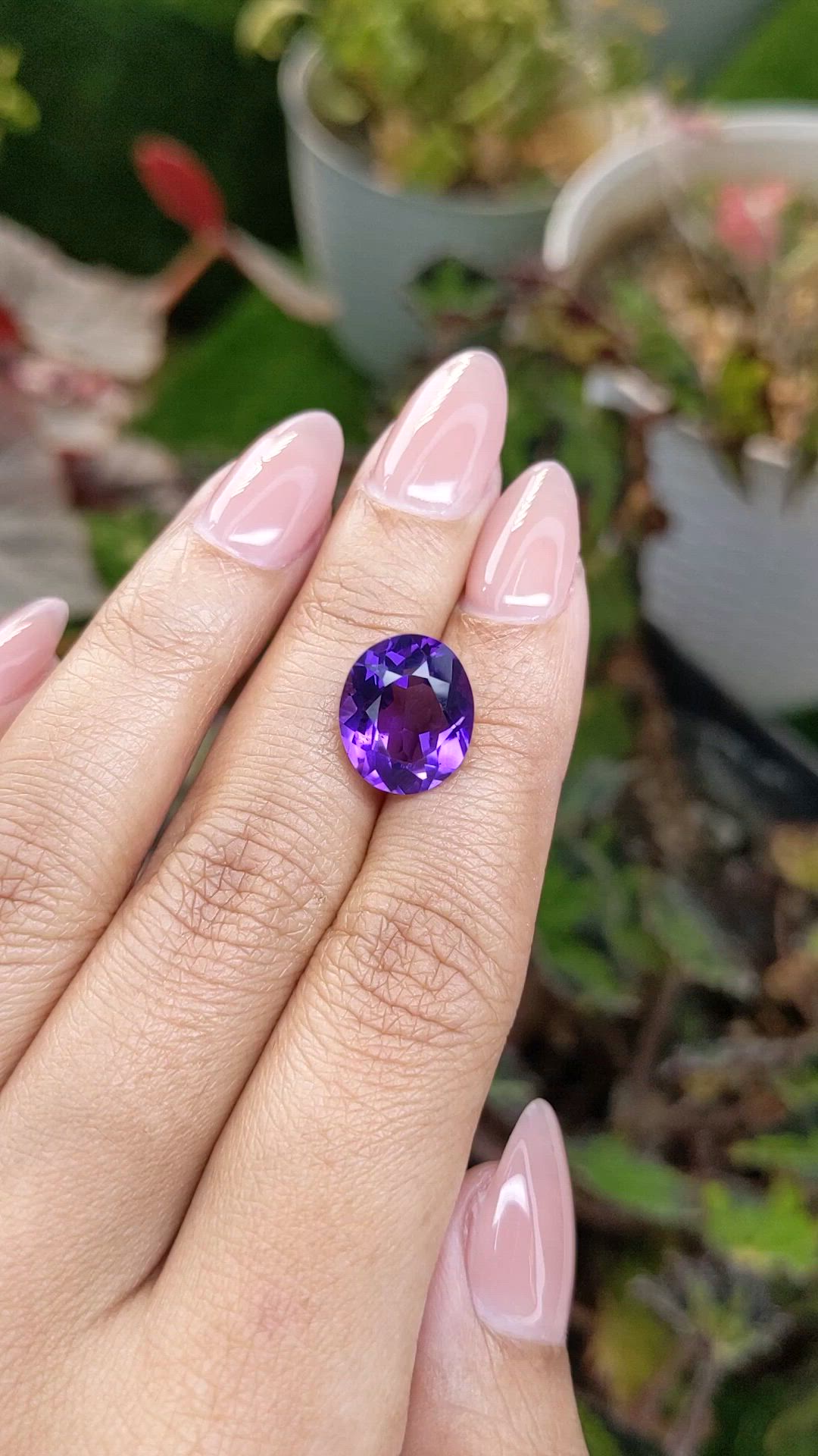 5.78 Ct. Purple Amethyst from Brazil Size Video