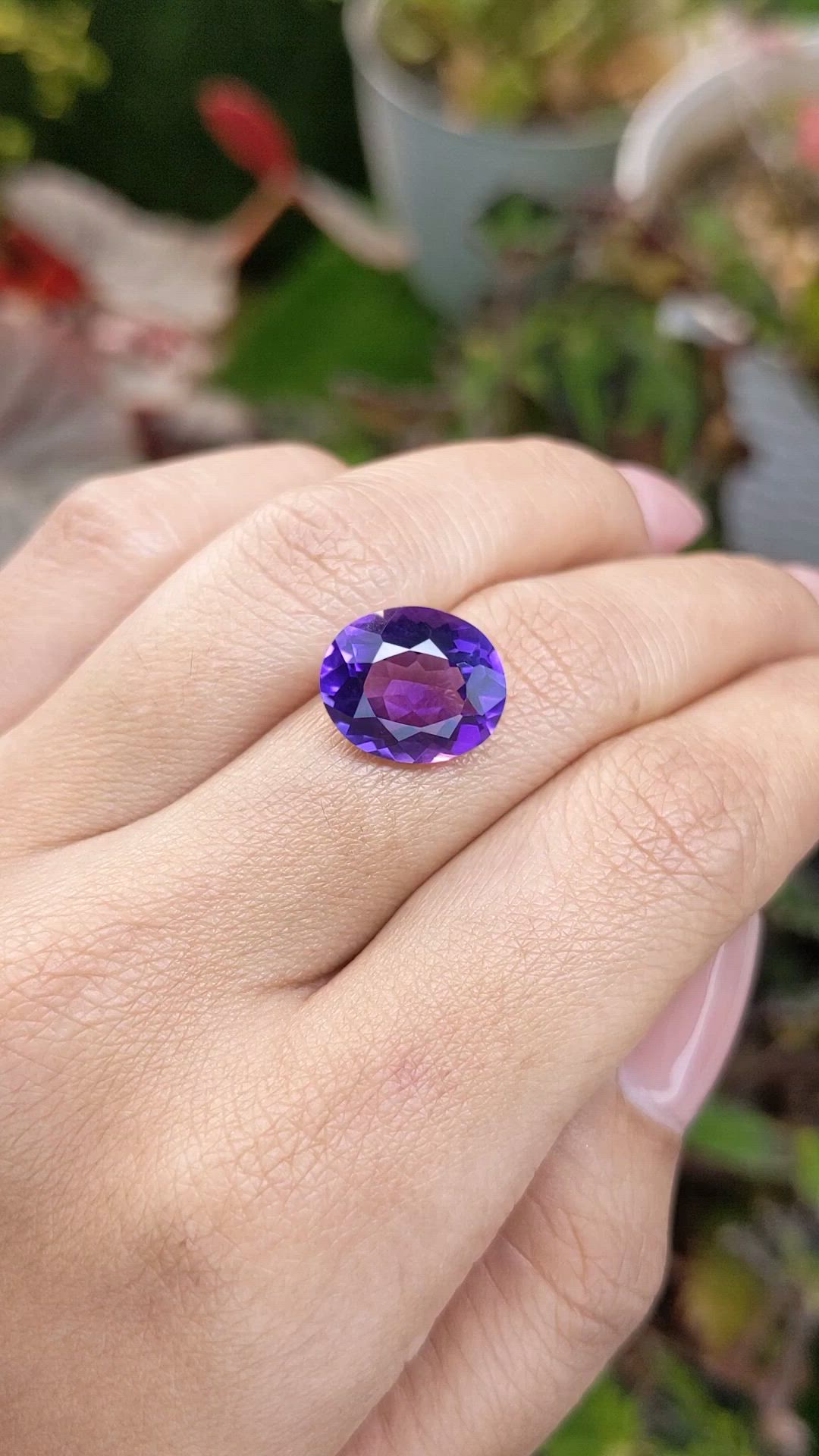 5.78 Ct. Purple Amethyst from Brazil Size Video
