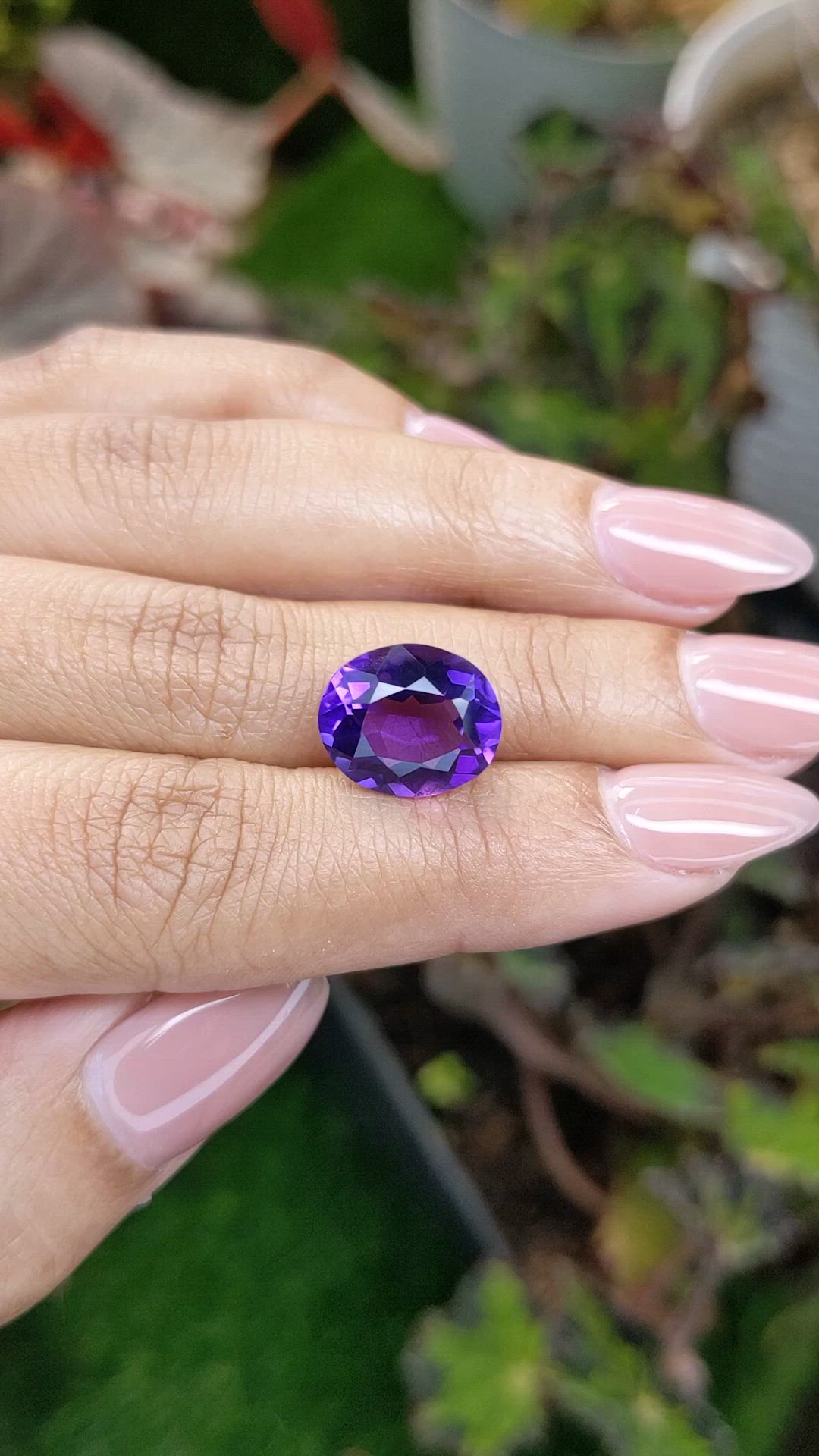 5.78 Ct. Purple Amethyst from Brazil Size Video