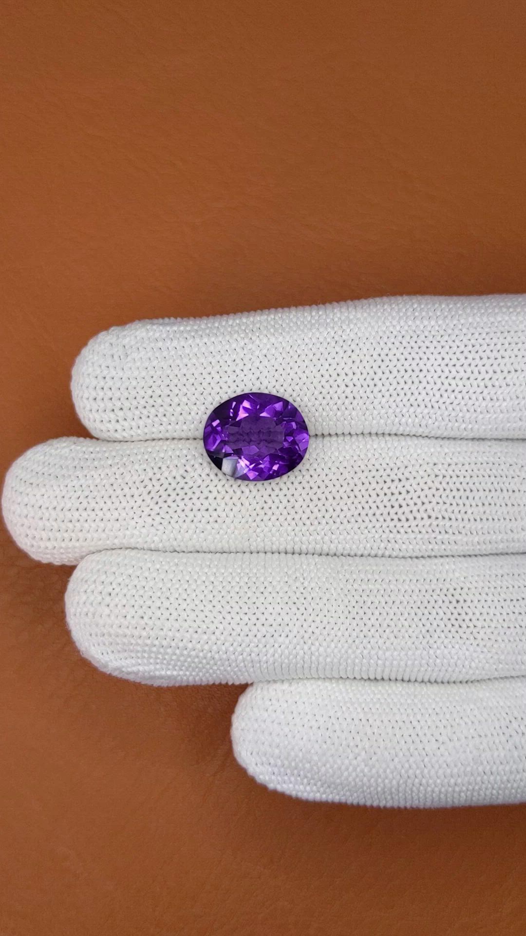 5.78 Ct. Purple Amethyst from Brazil Size Video