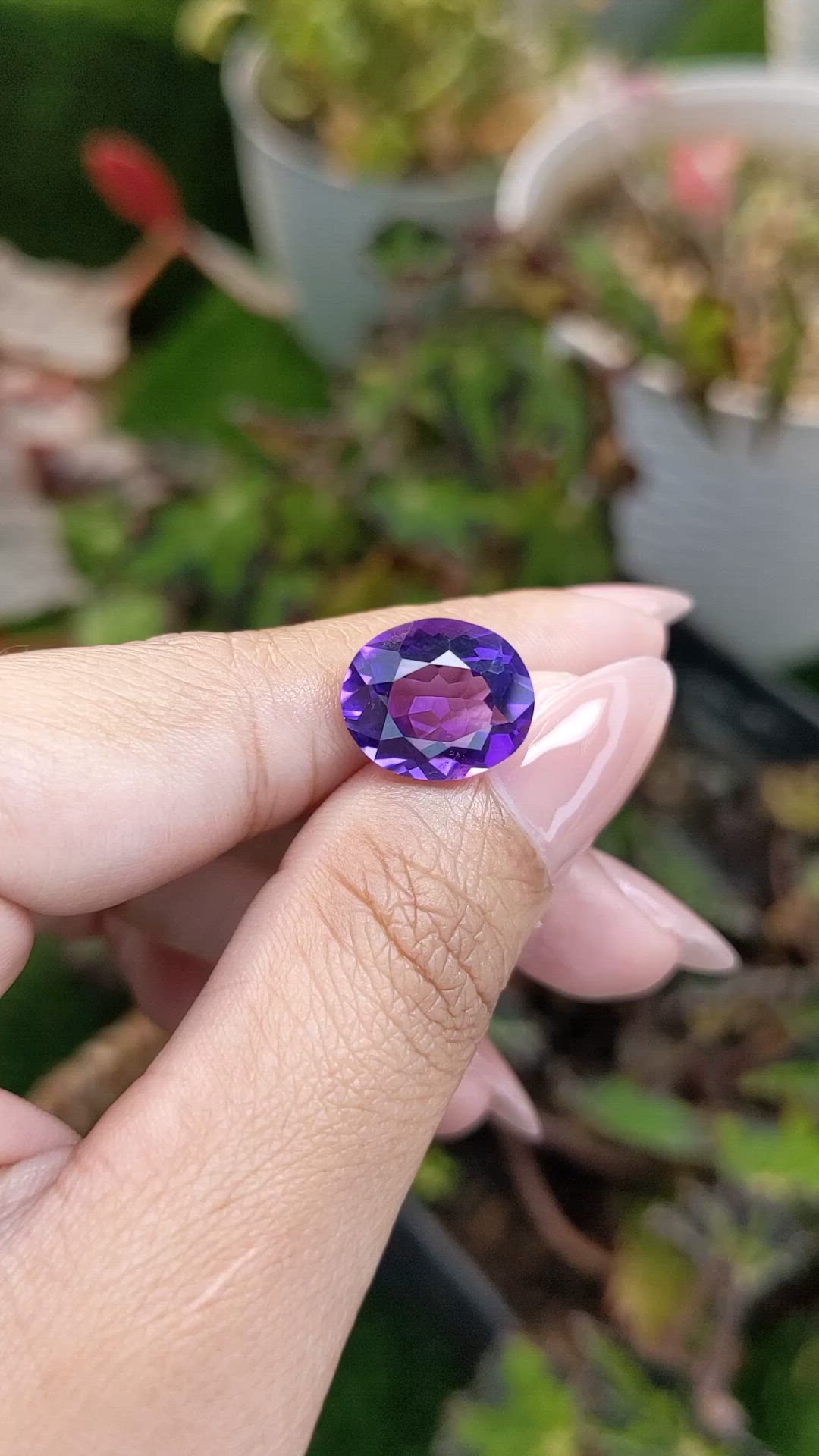 5.78 Ct. Purple Amethyst from Brazil Size Video