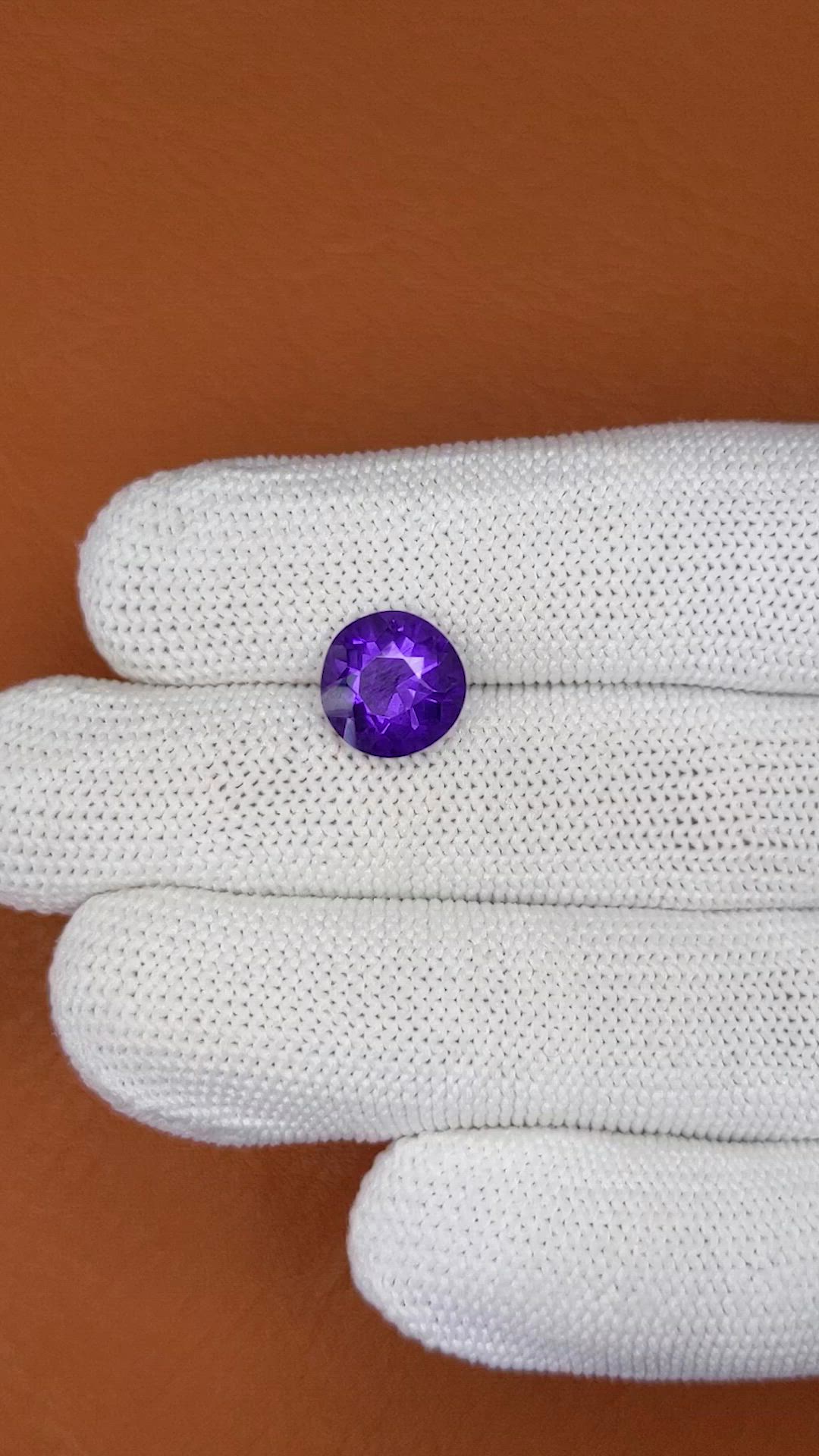 3.31 Ct. Purple Amethyst from Brazil Size Video