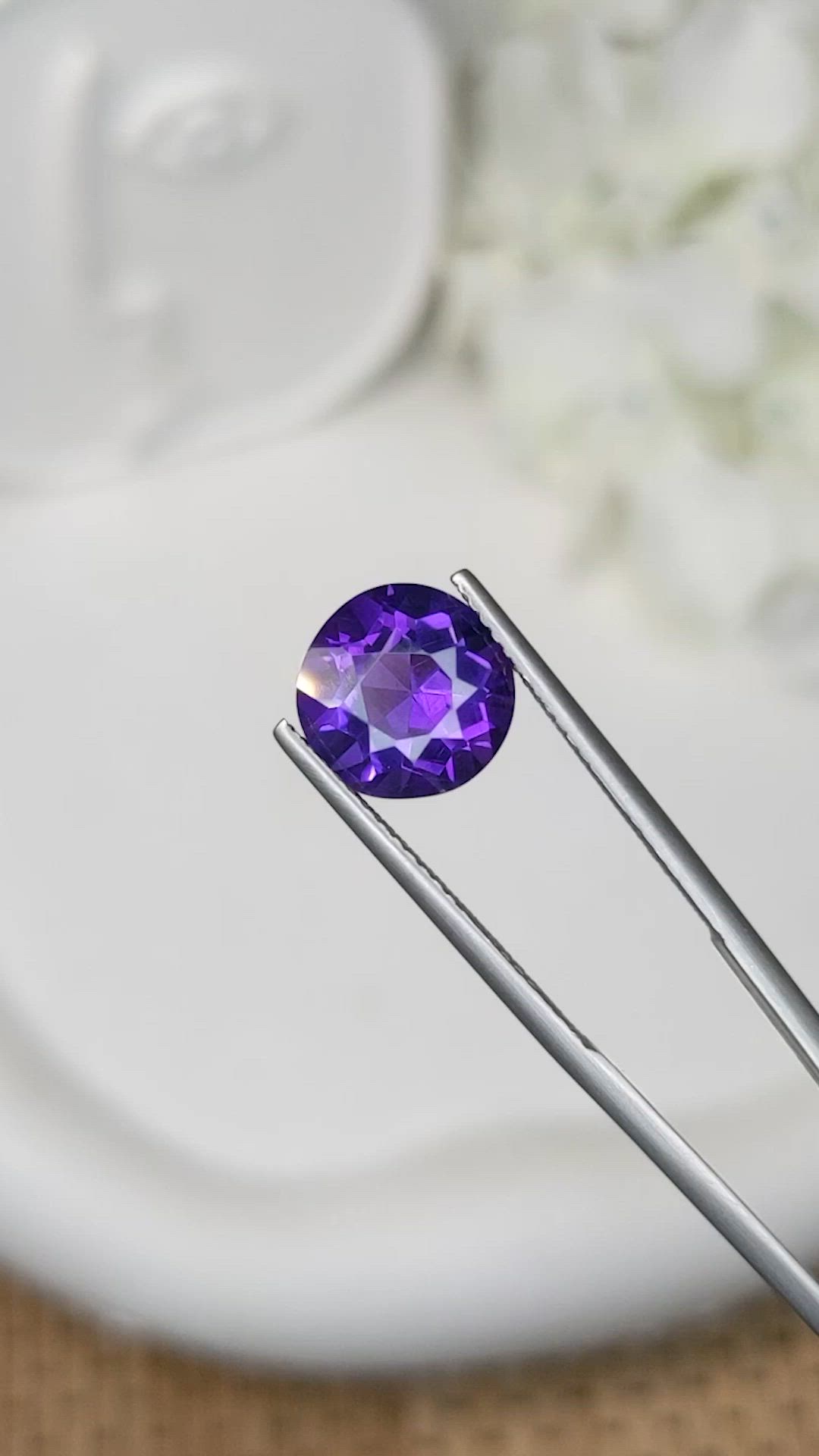3.31 Ct. Purple Amethyst from Brazil Size Video