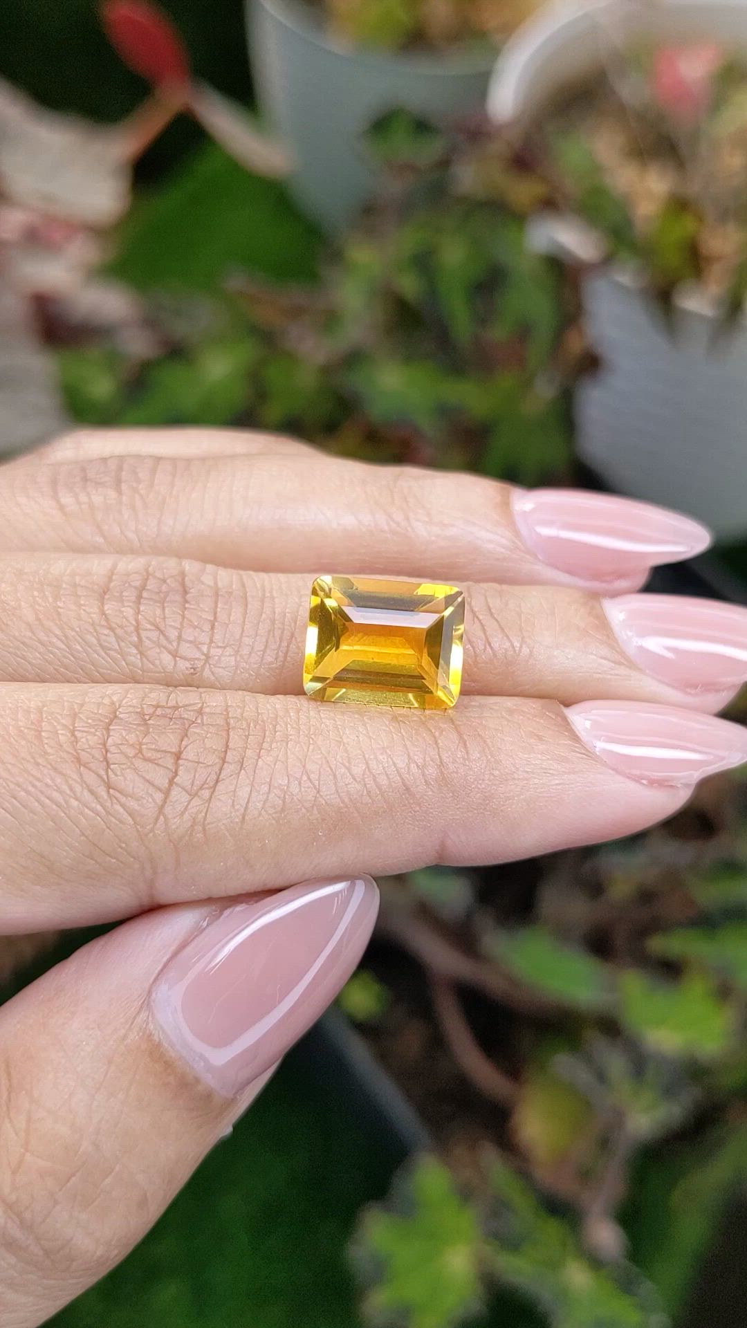 5.73 Ct. Yellow Citrine from Brazil Size Video