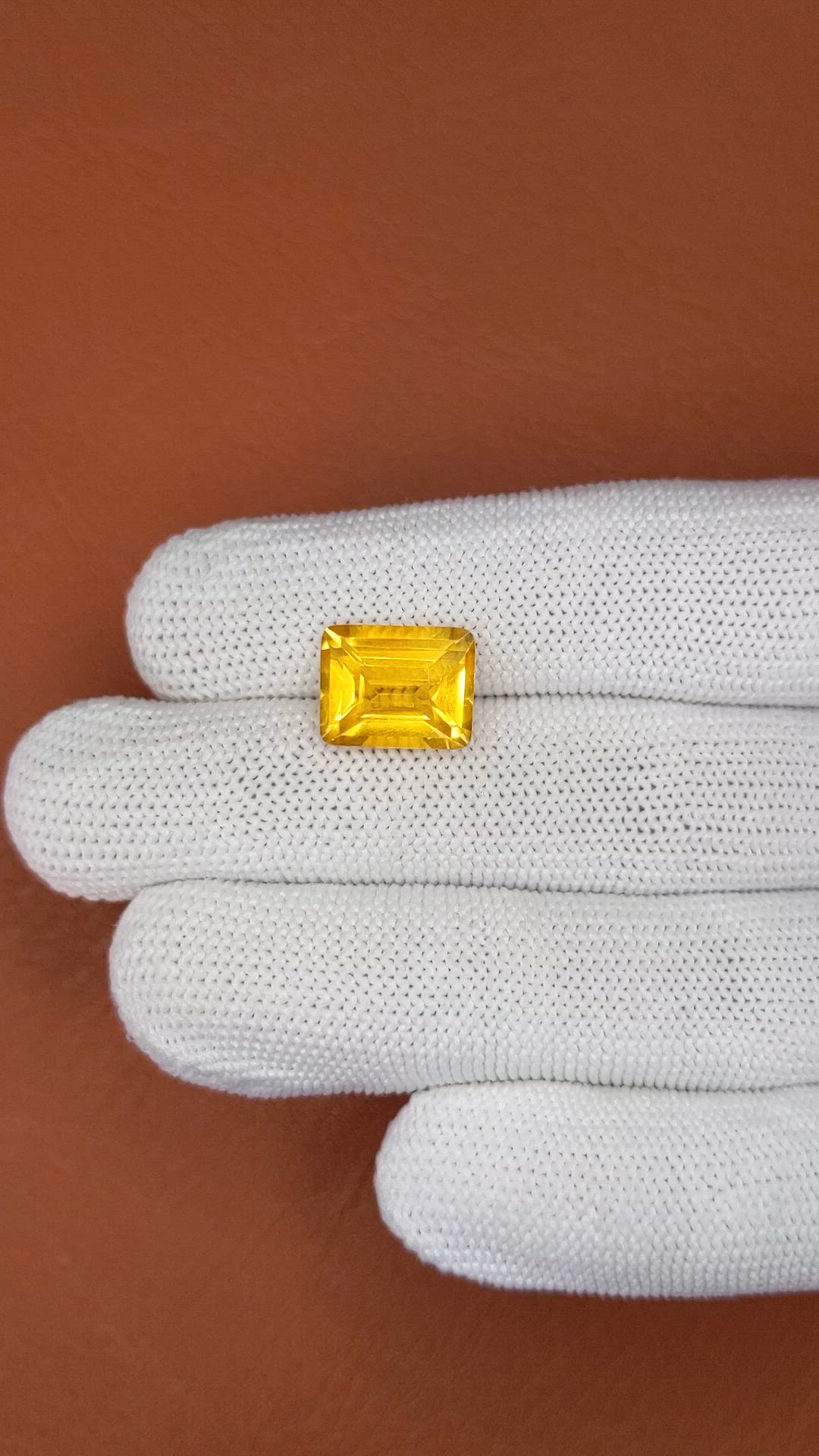 5.73 Ct. Yellow Citrine from Brazil Size Video