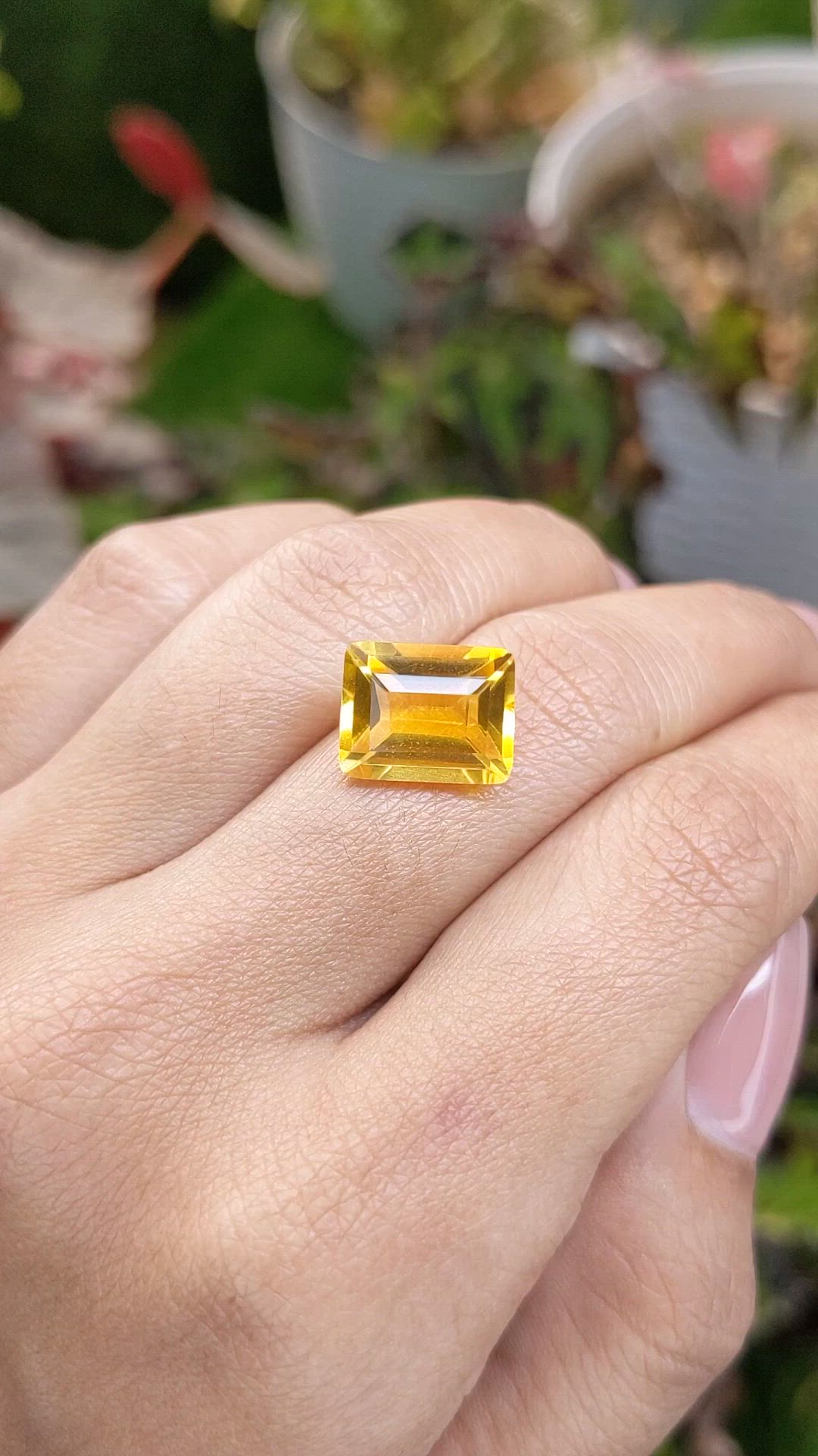 5.73 Ct. Yellow Citrine from Brazil Size Video