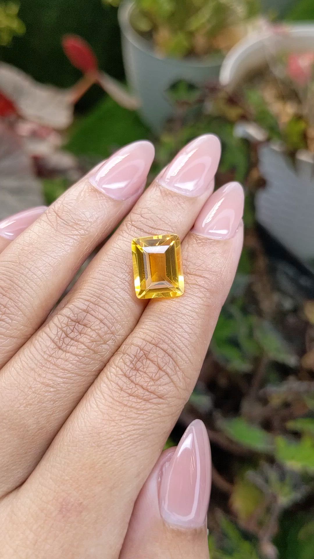 5.73 Ct. Yellow Citrine from Brazil Size Video