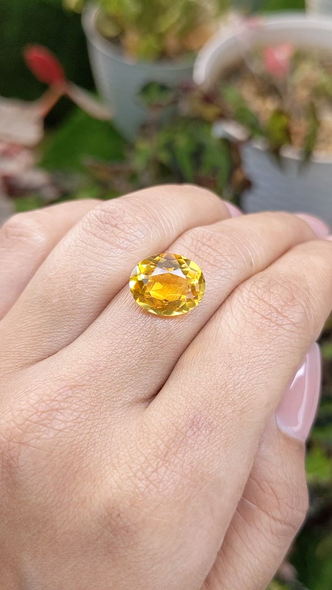 5.67 Ct. Yellow Citrine from Brazil Size Video