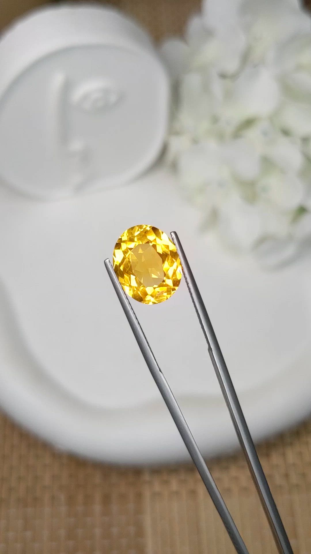 5.67 Ct. Yellow Citrine from Brazil Size Video